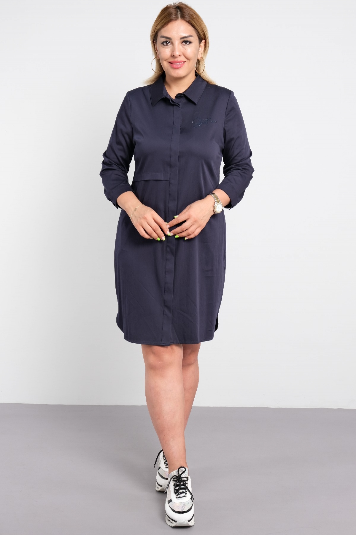 Casual Dresses-Dark Blue