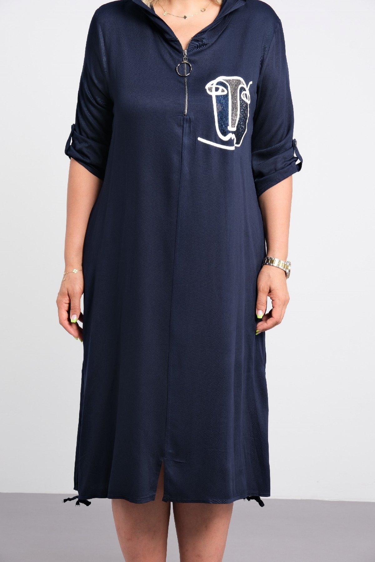 Casual Dresses-Dark Blue