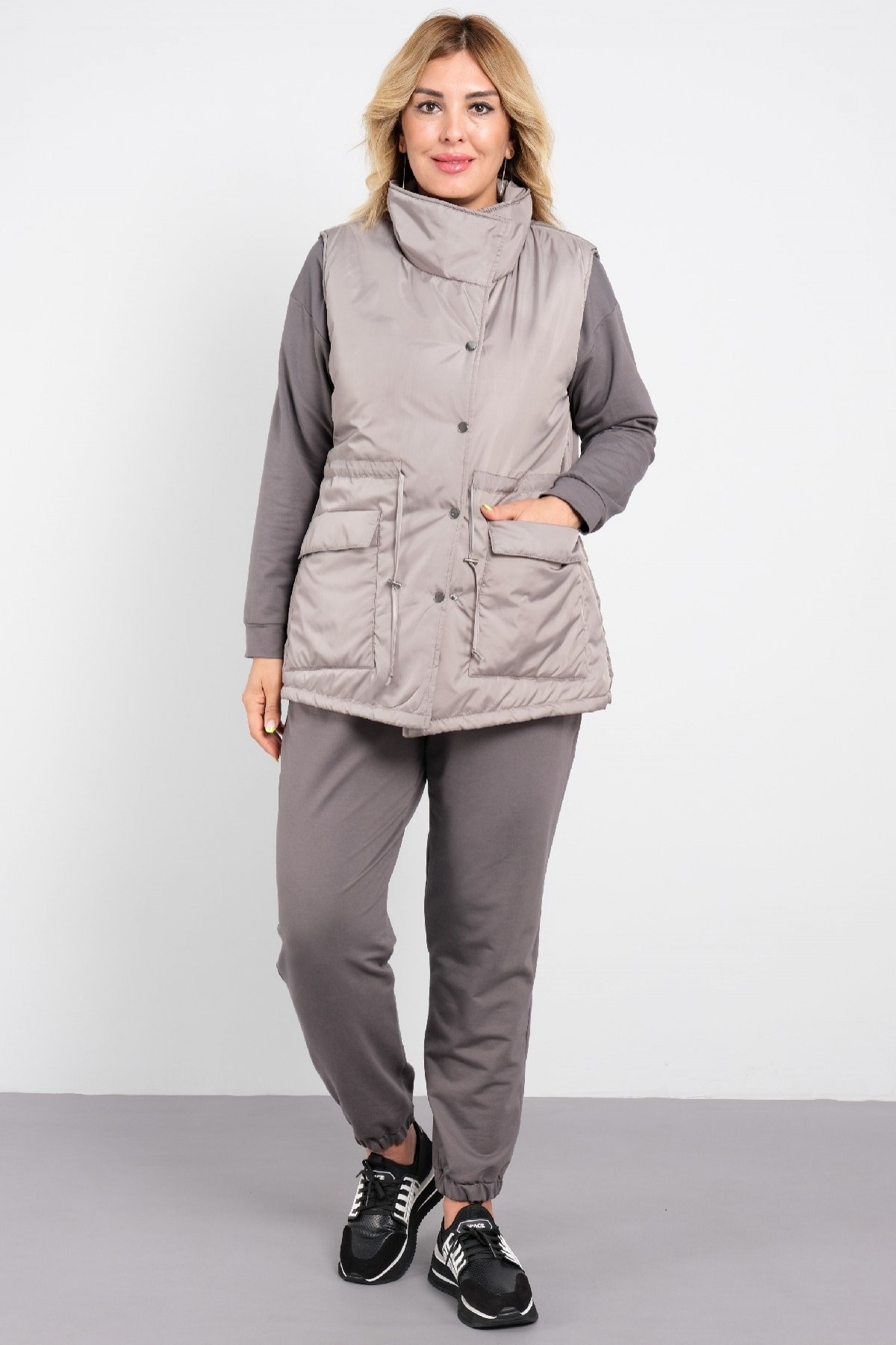 Women's 3 Piece Suits-Grey