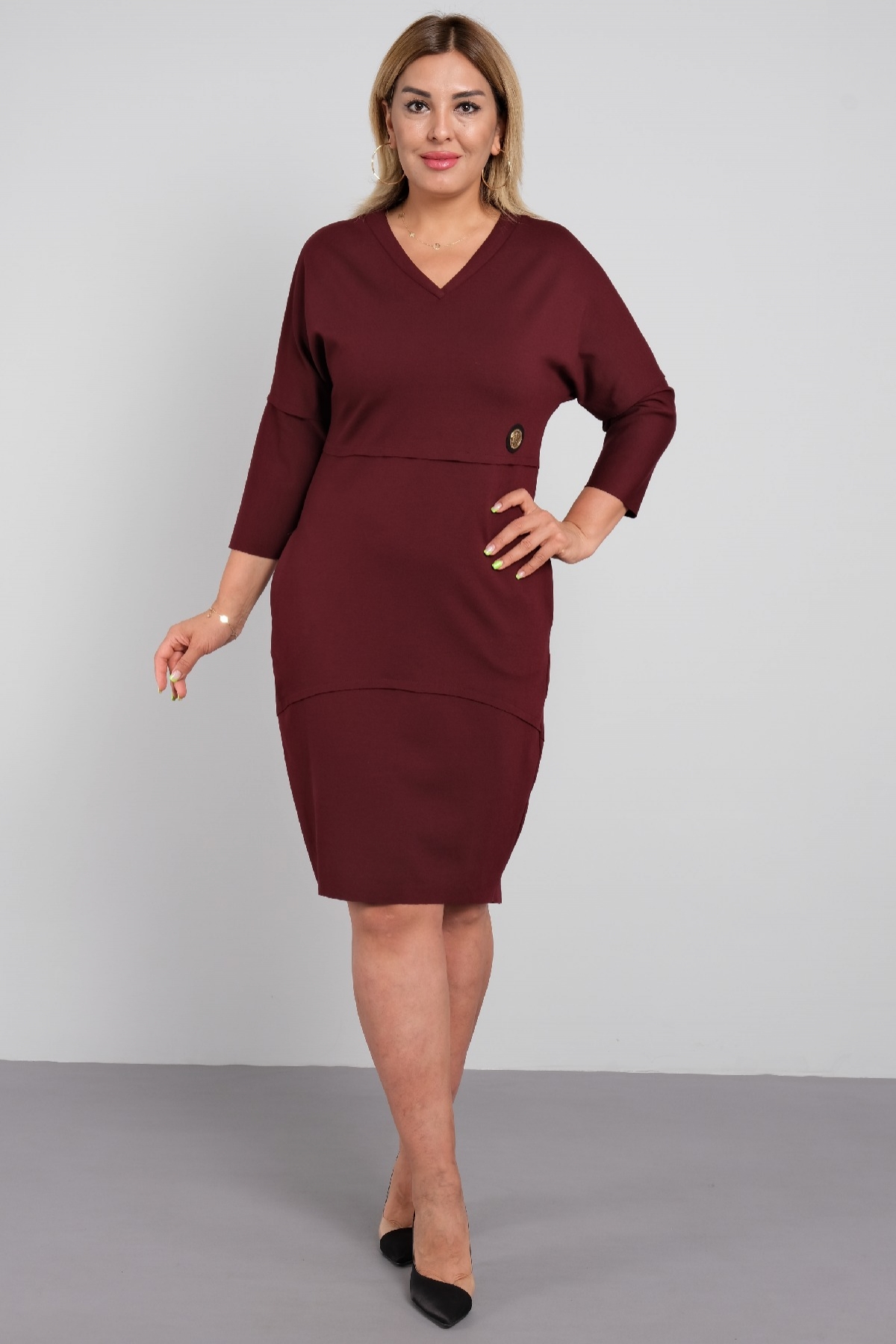 Casual Dresses-Claret Red