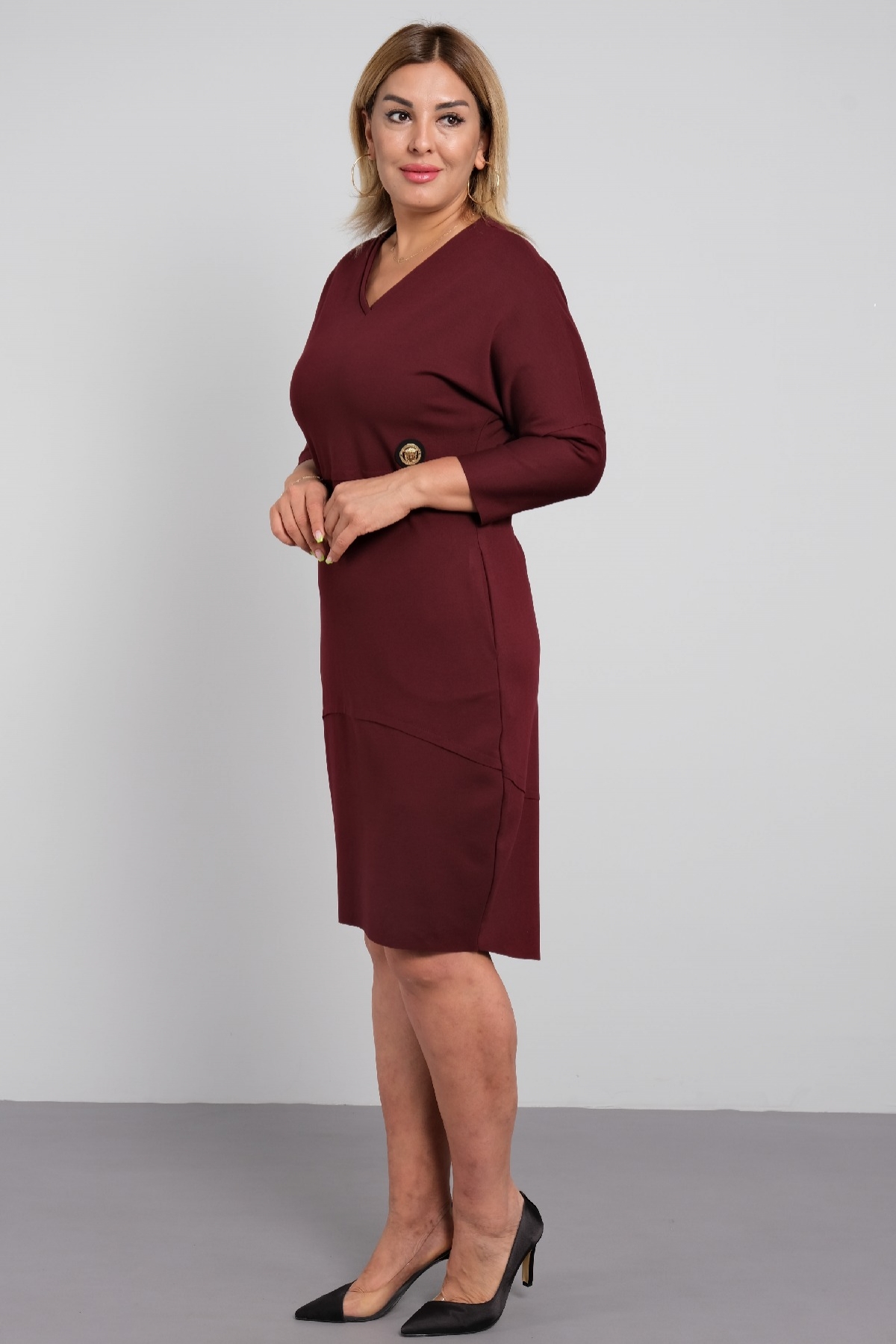 Casual Dresses-Claret Red