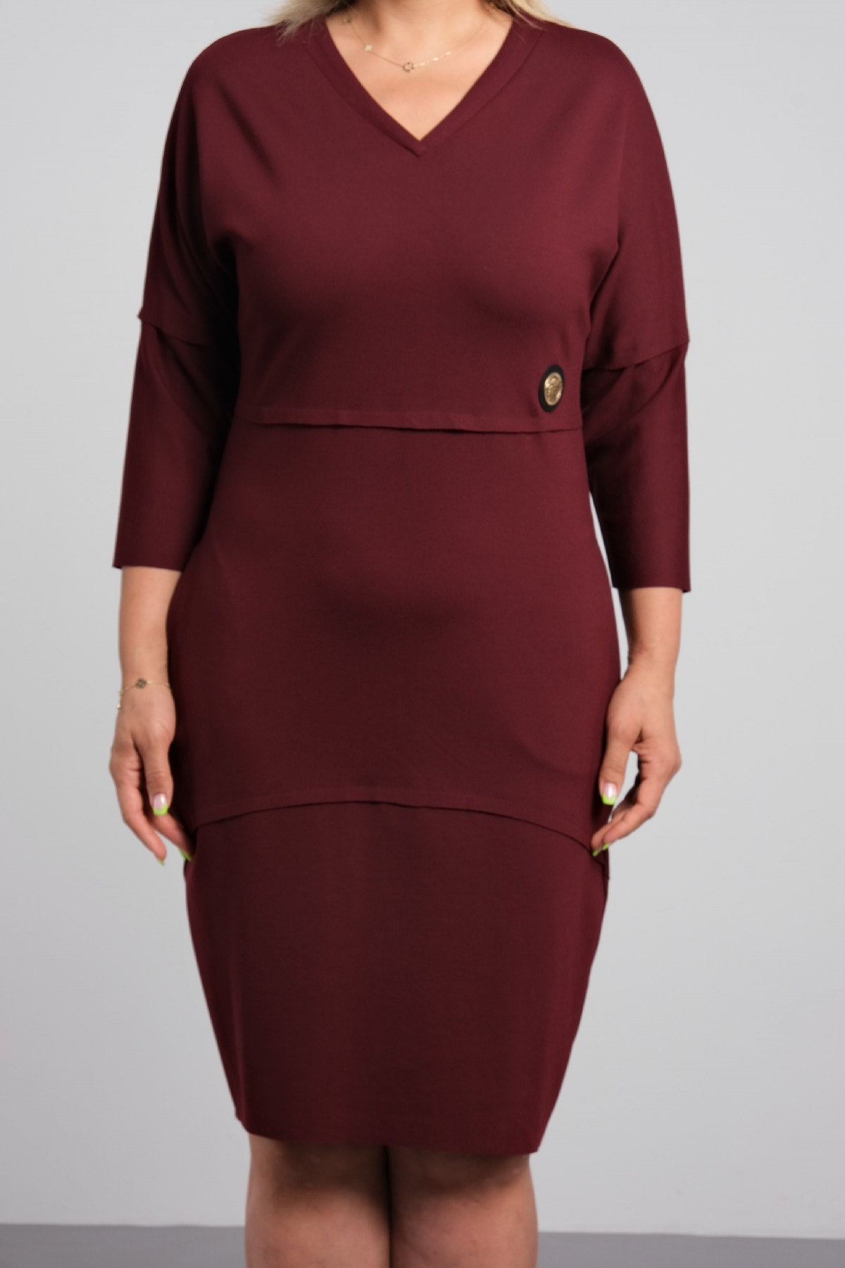 Casual Dresses-Claret Red