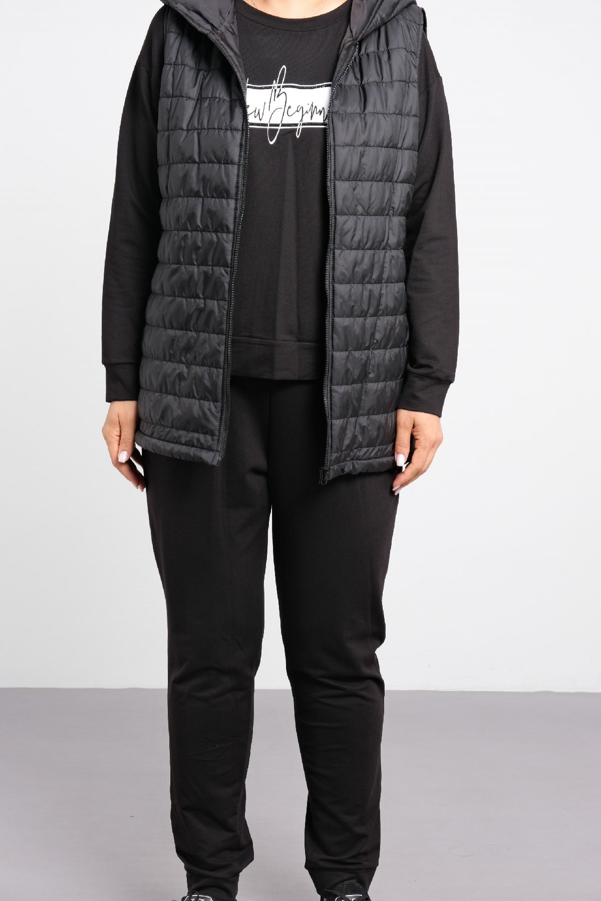 Women's 3 Piece Suits-Black