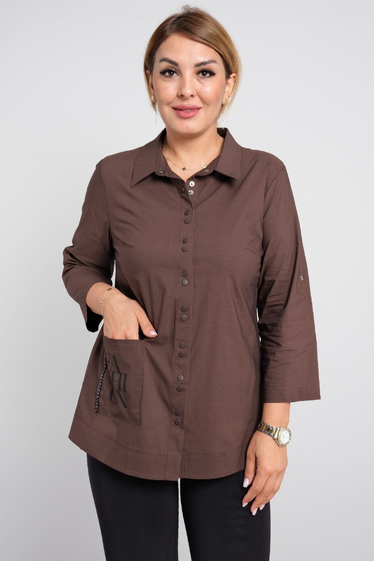 Рубашка-Коричневый