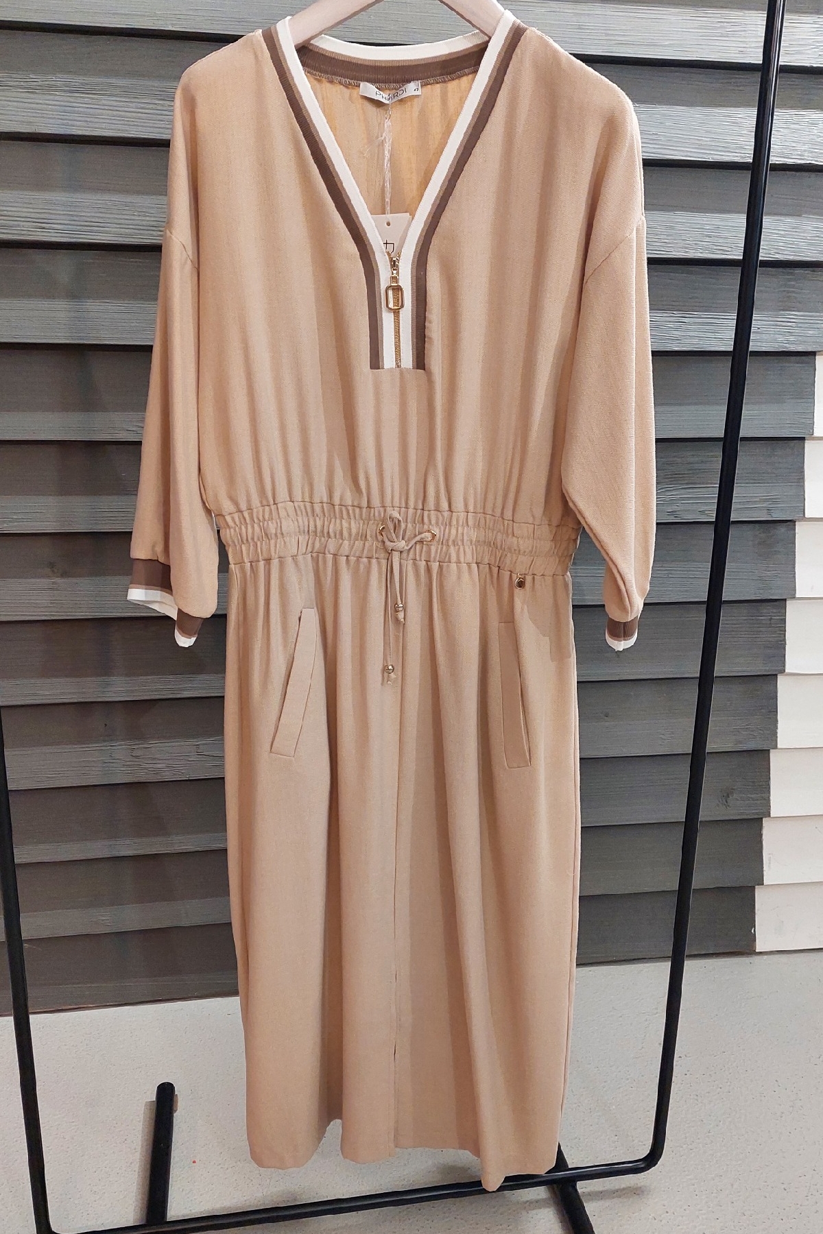 Casual Dresses-Beige