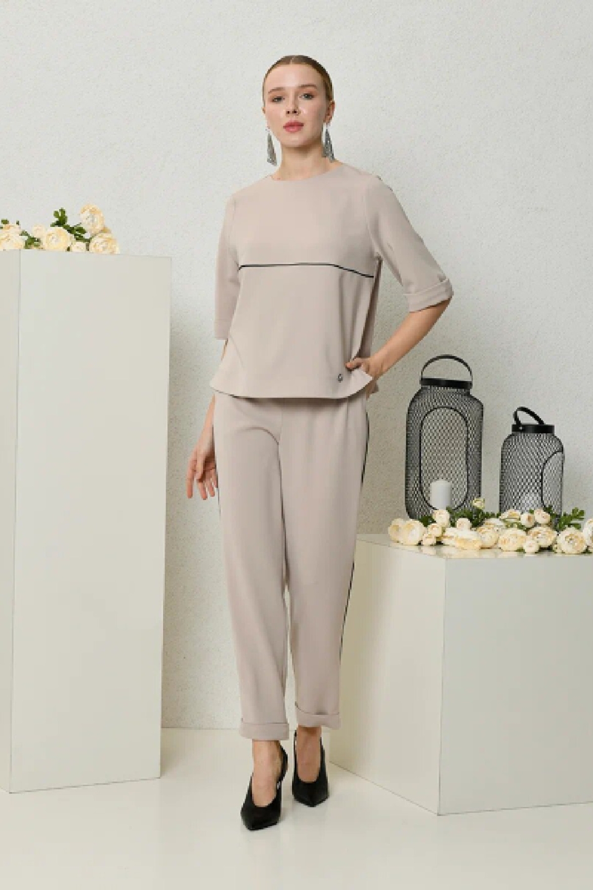 Two-Piece Suit-Beige