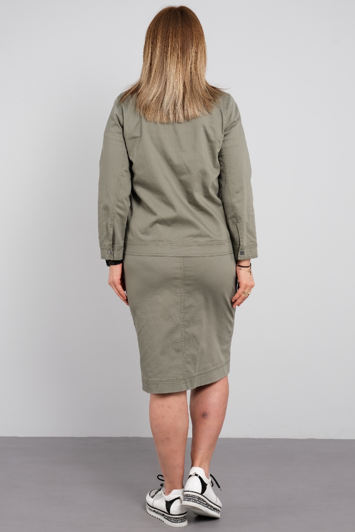Women's 3 Piece Suits-Khaki