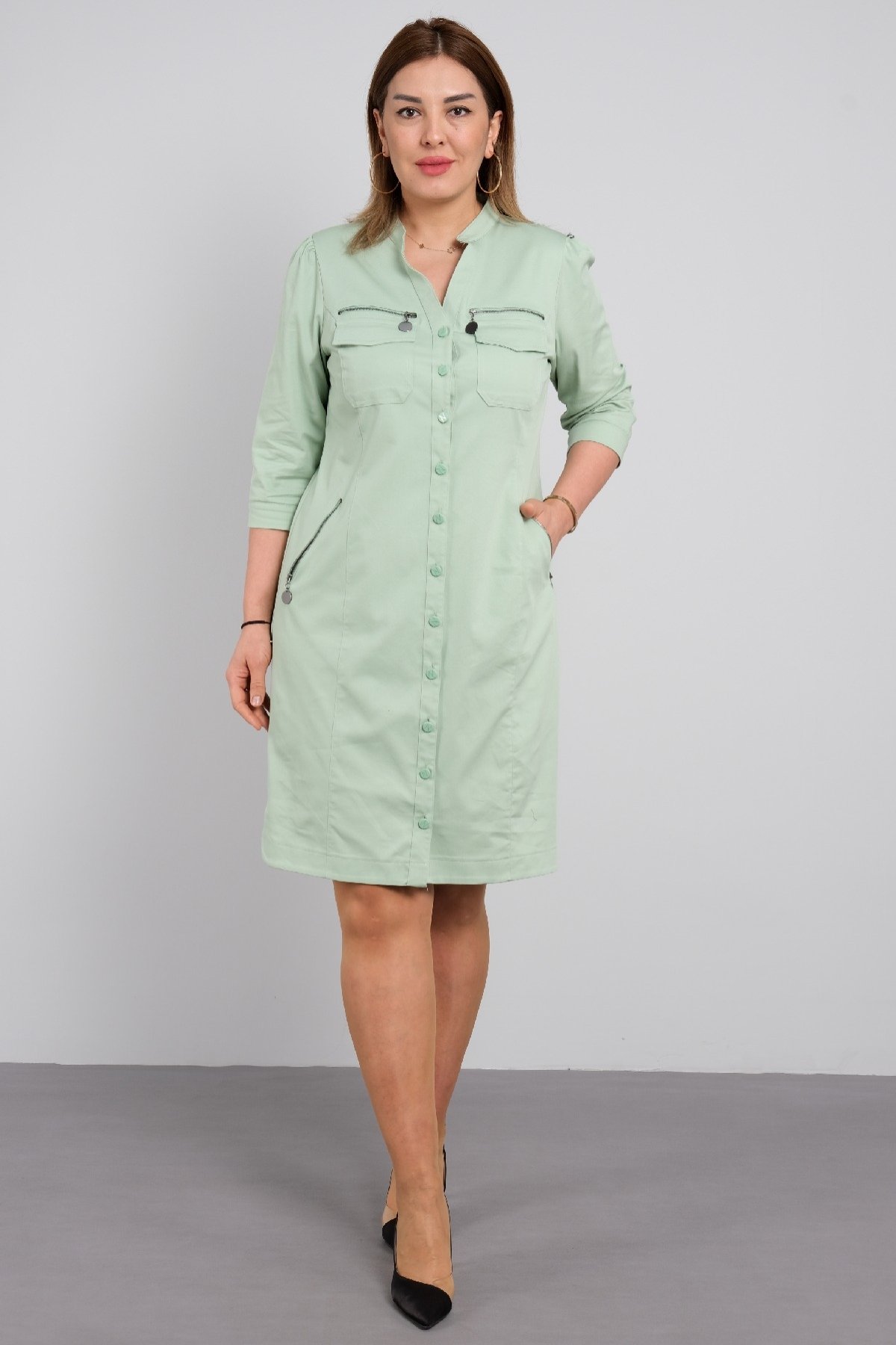 Günlük Elbiseler-Fıstık Yeşili