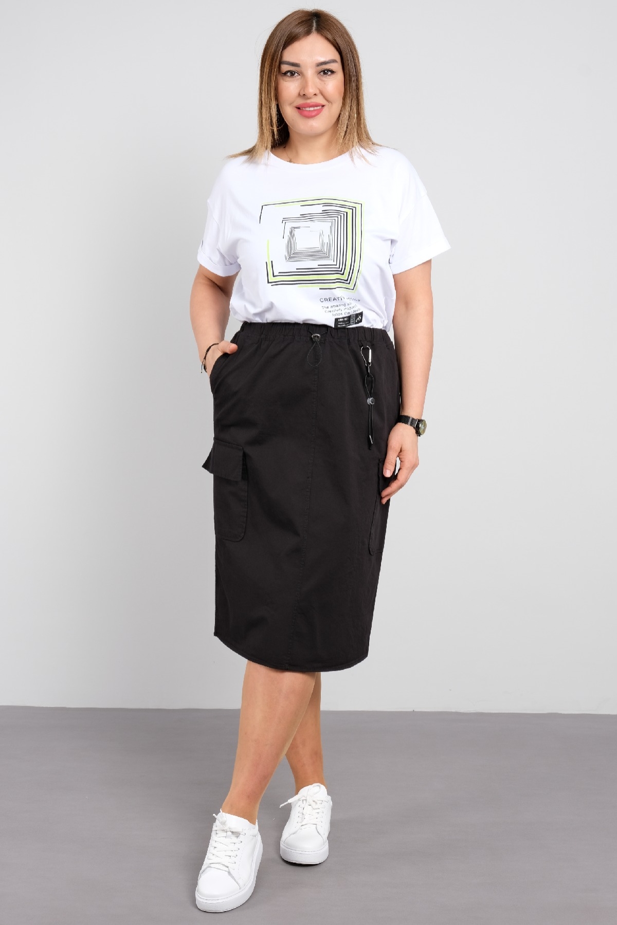 Two-Piece Suit-Black-White