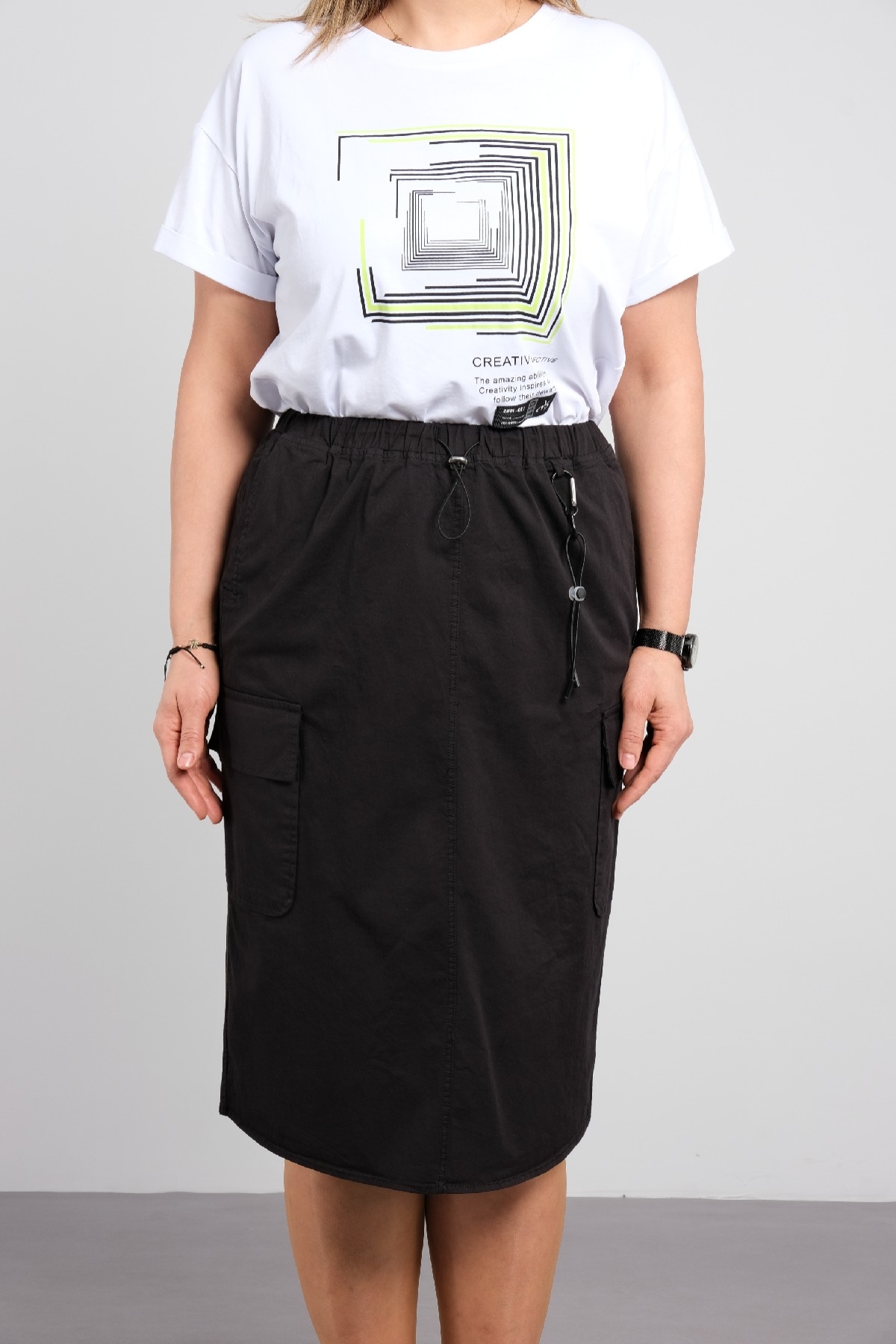 Two-Piece Suit-Black-White