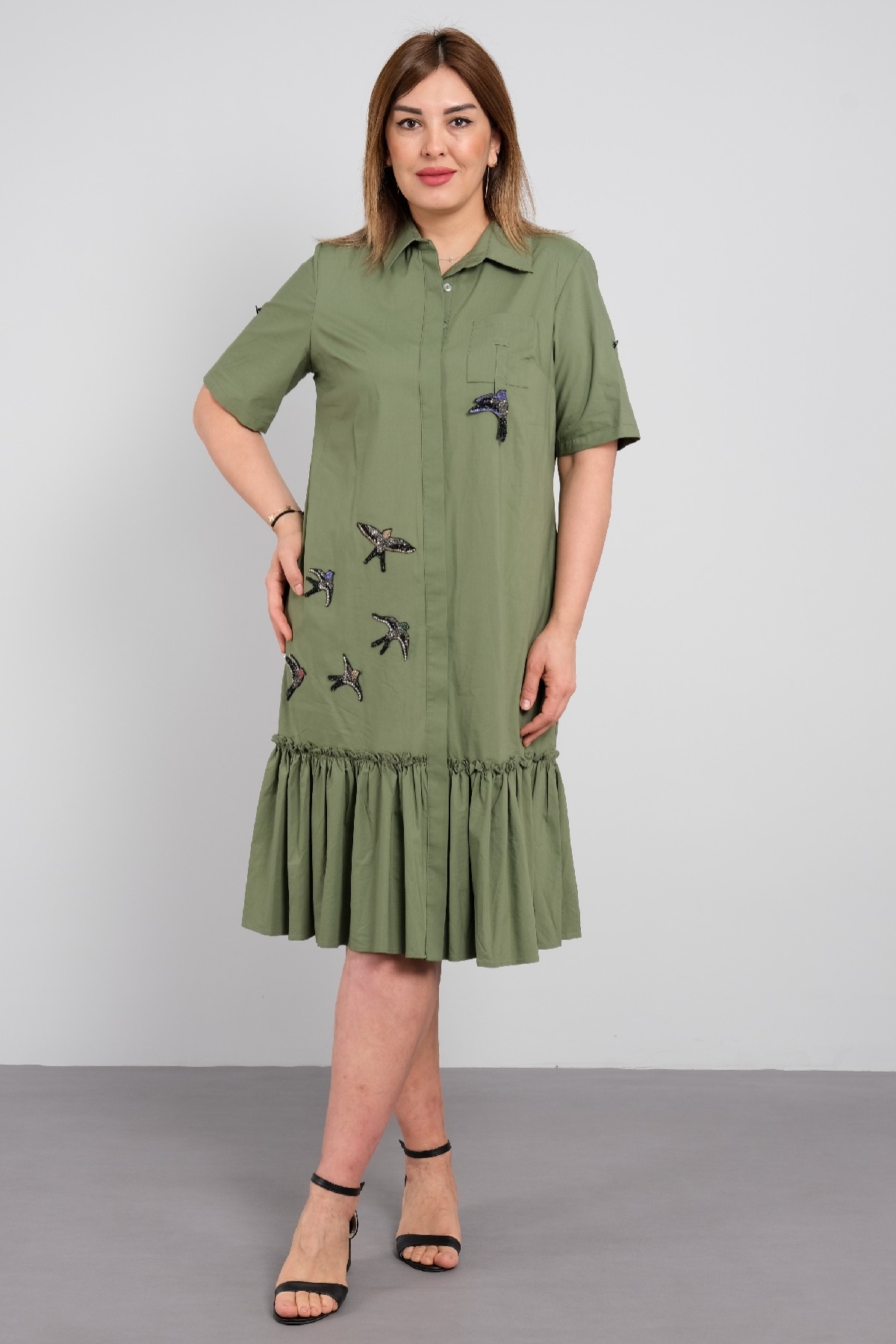 Casual Dresses-Khaki