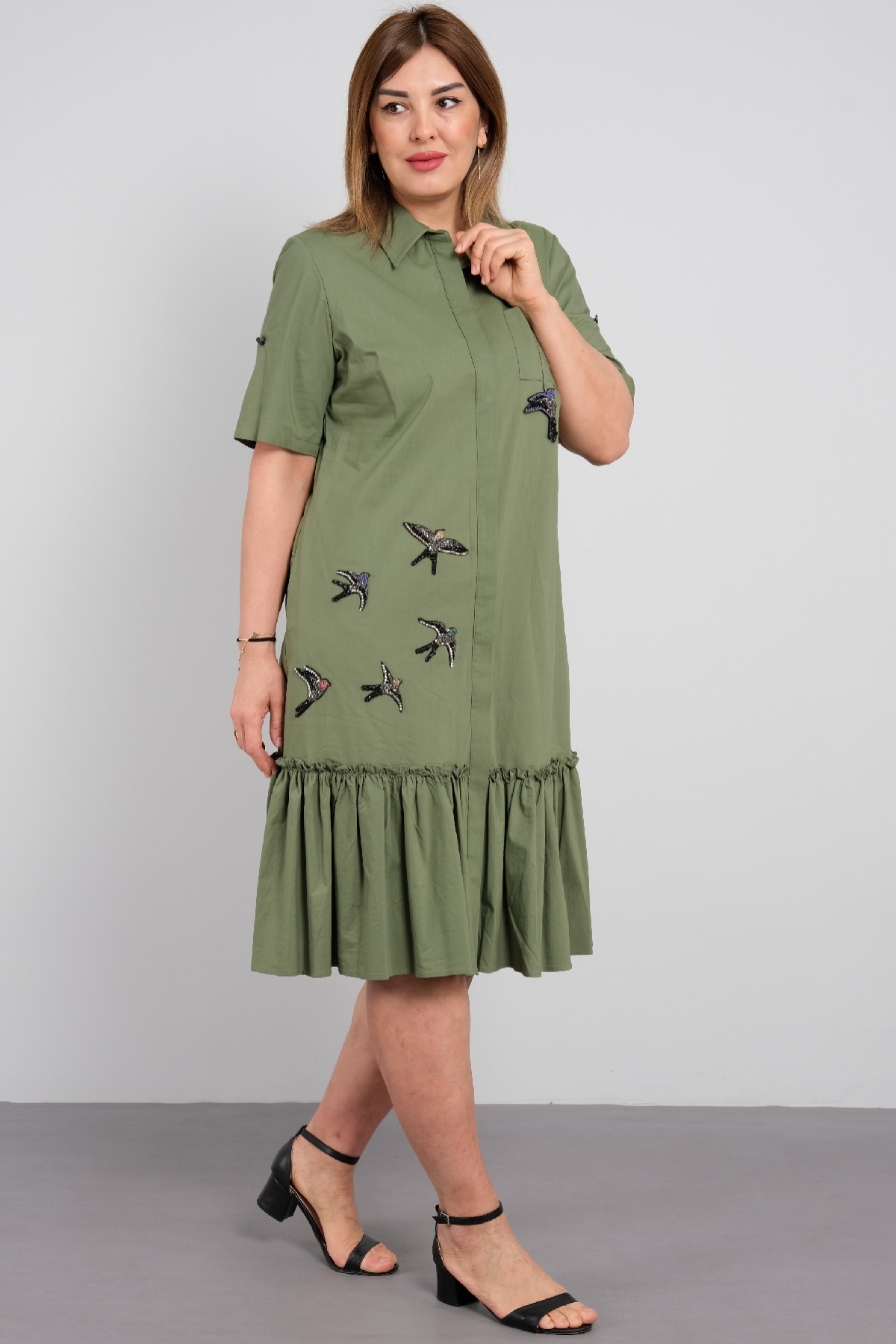 Casual Dresses-Khaki