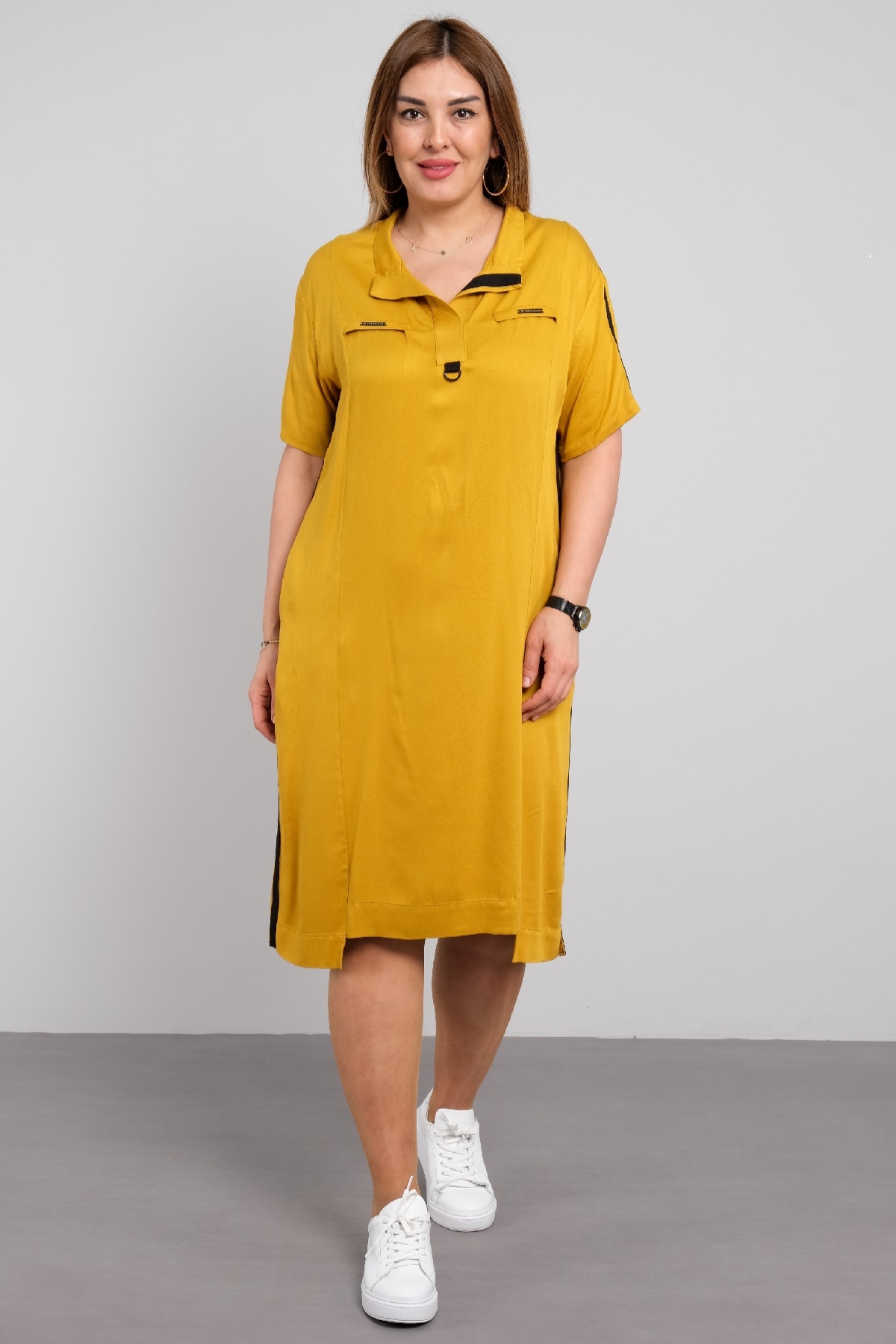 Casual Dresses-Mustard
