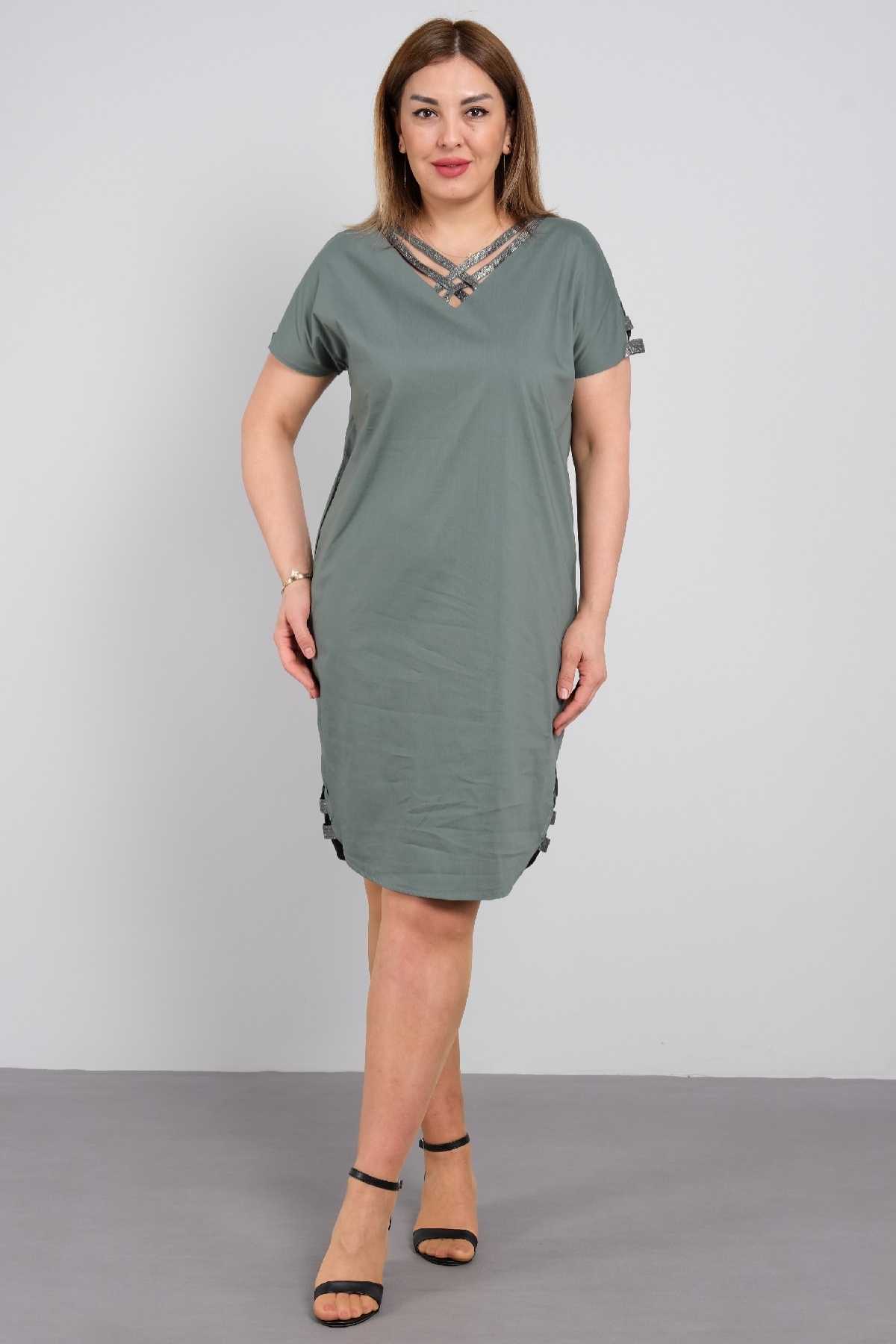 Casual Dresses-Petrol Green