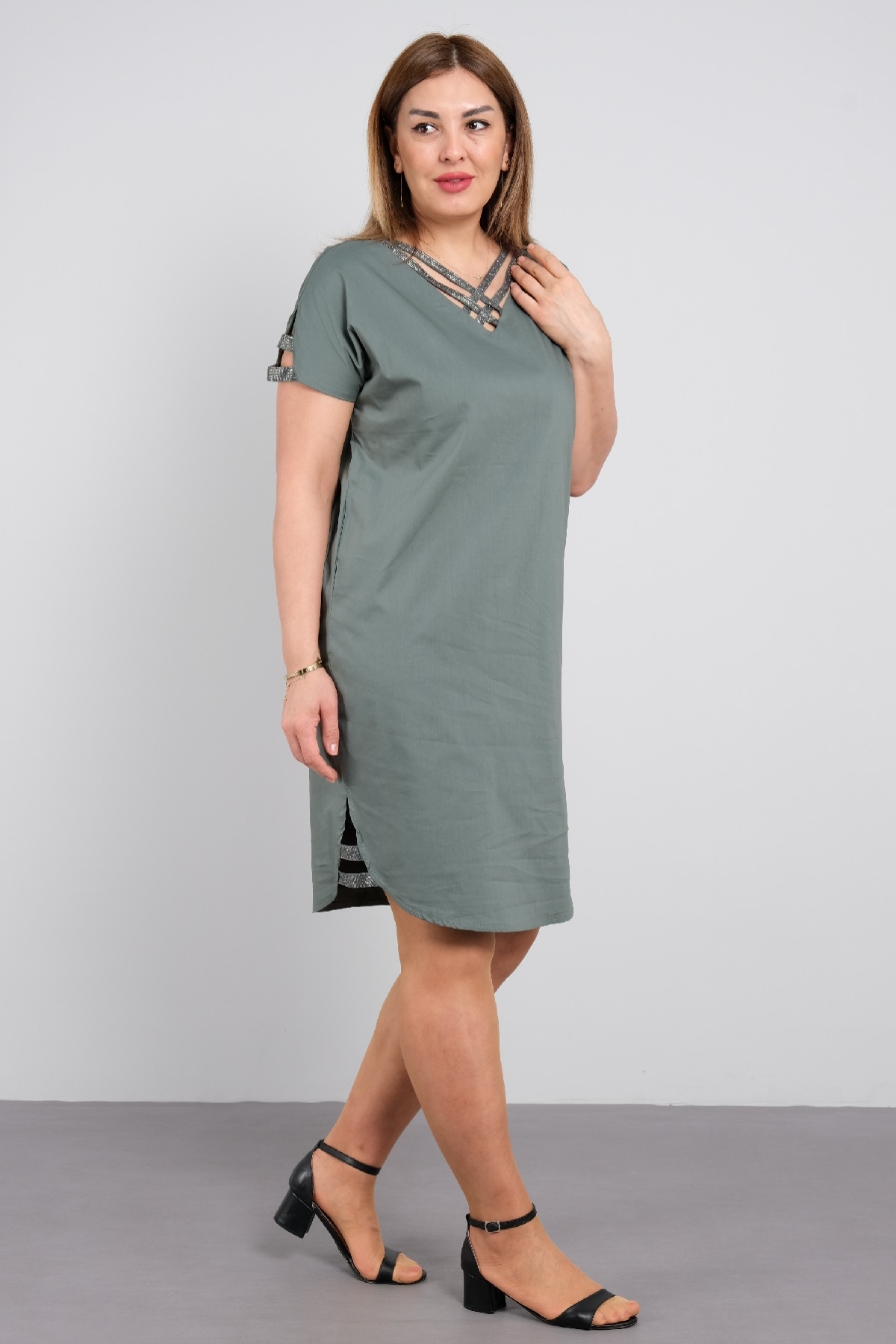 Casual Dresses-Petrol Green