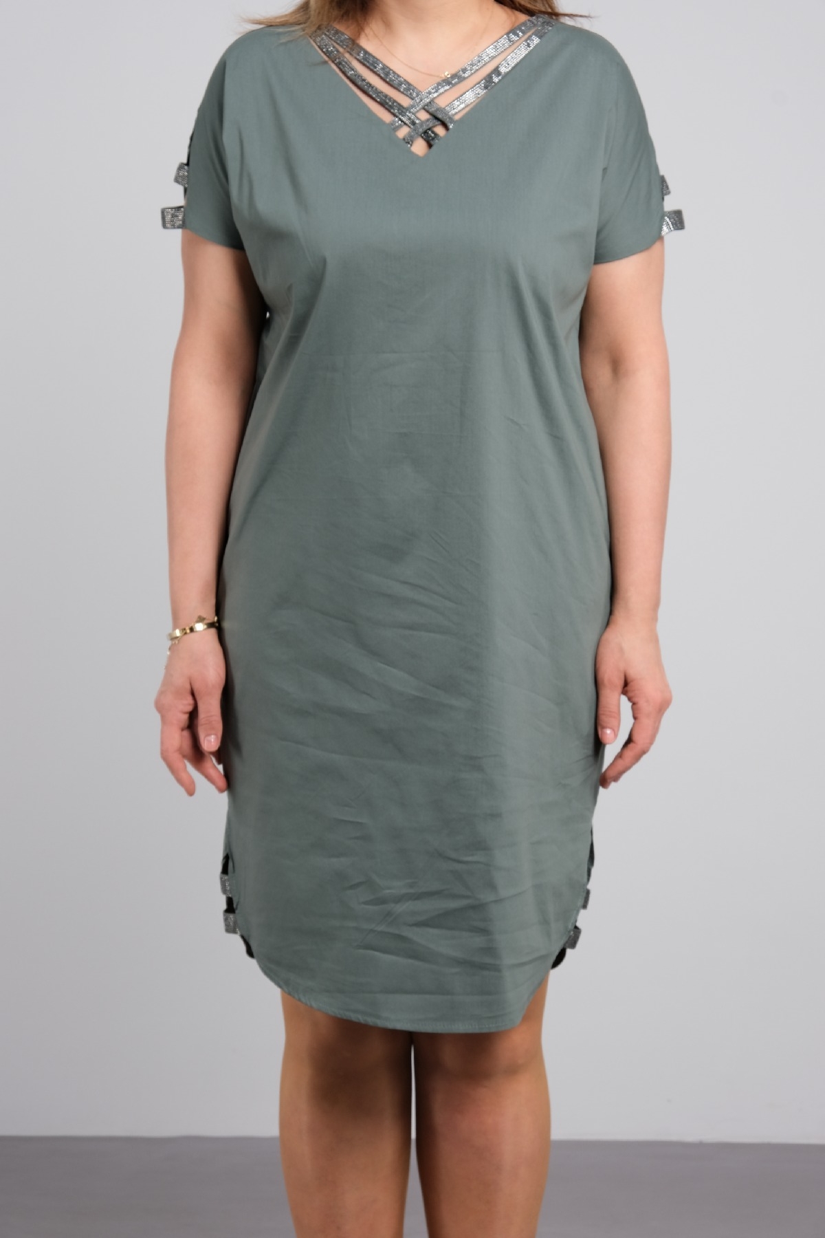 Casual Dresses-Petrol Green