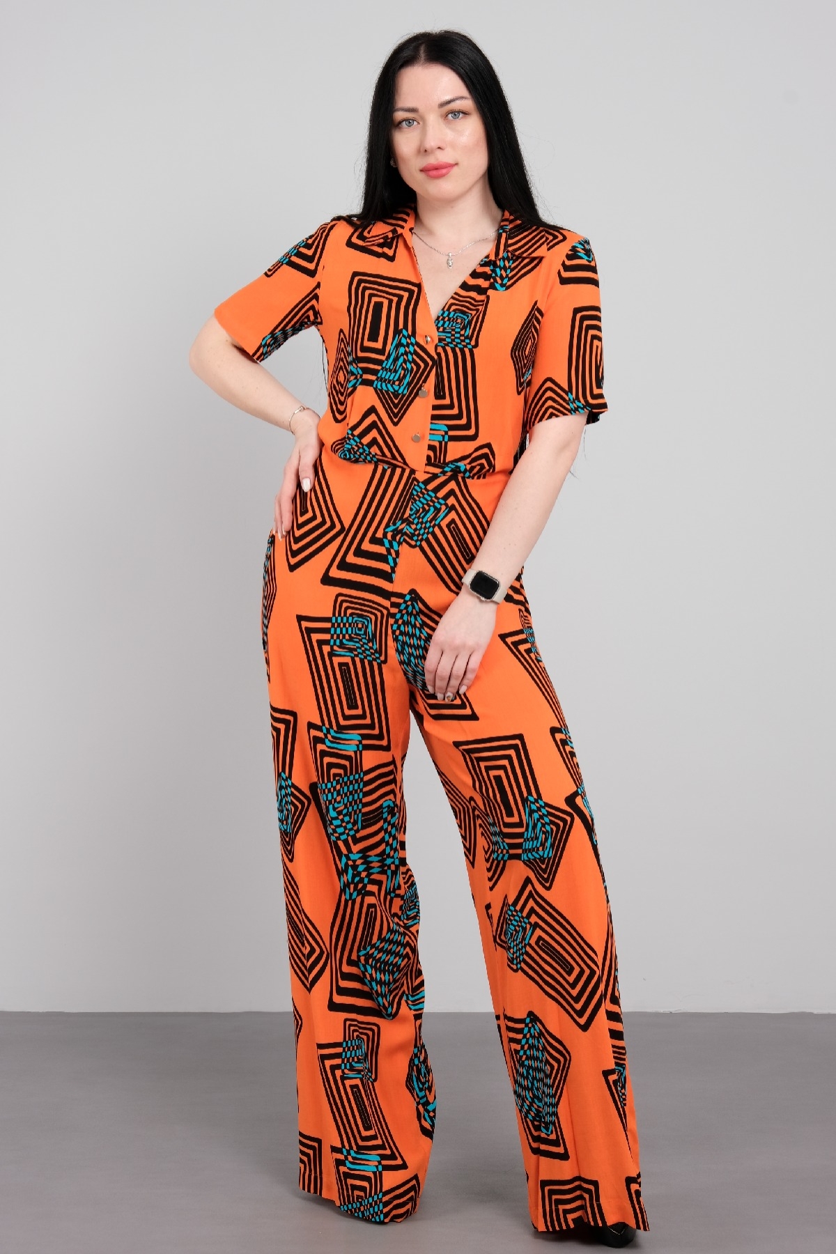 Jumpsuits-ORANGE - BLACK