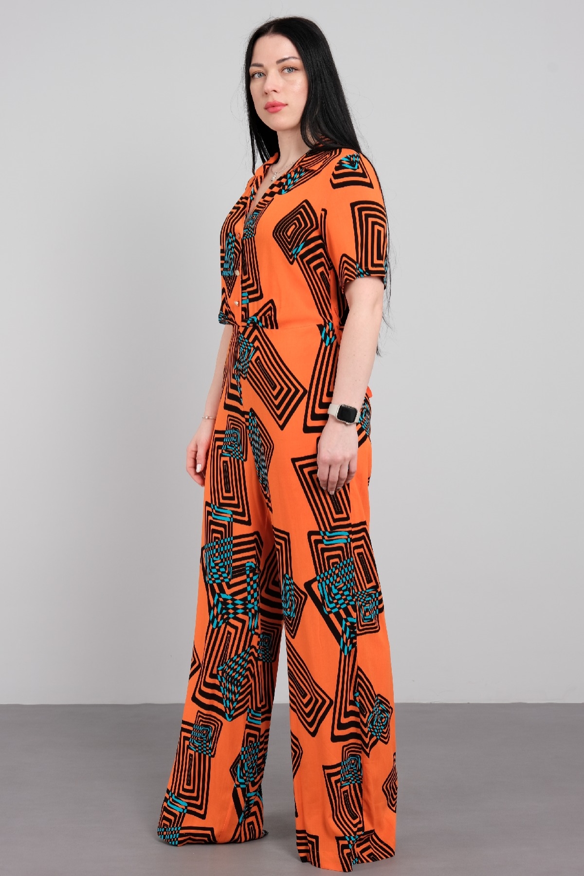 Jumpsuits-ORANGE - BLACK