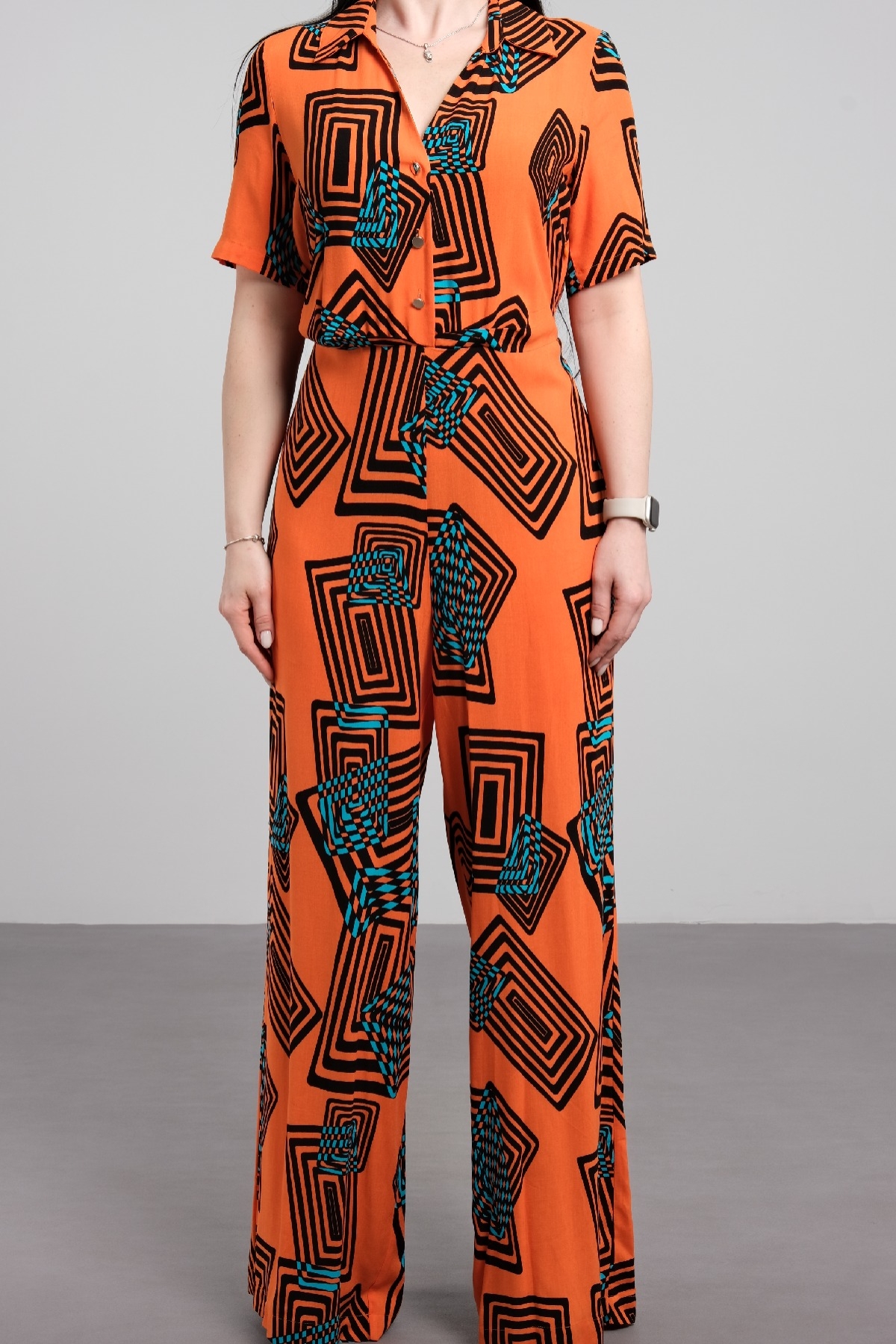 Jumpsuits-ORANGE - BLACK