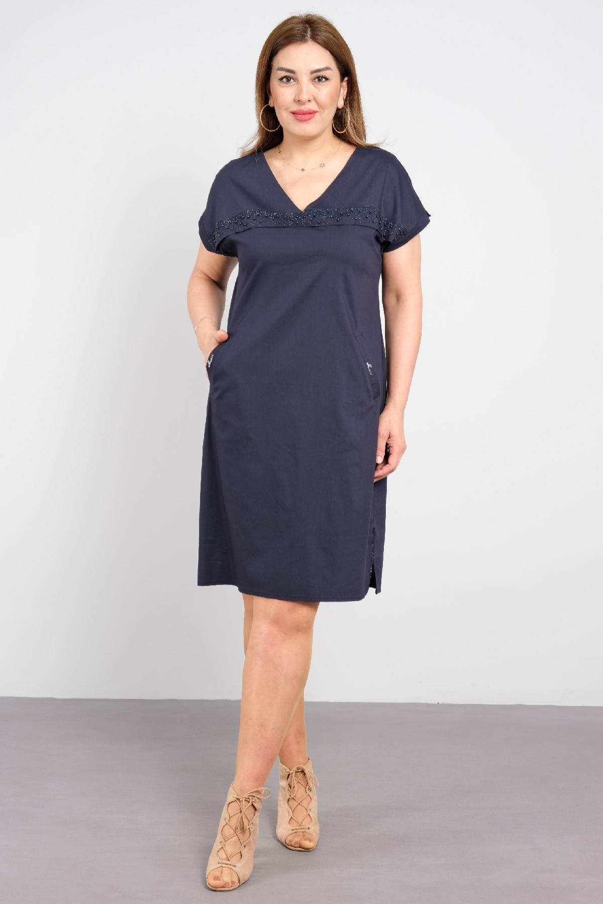 Casual Dresses-Dark Blue
