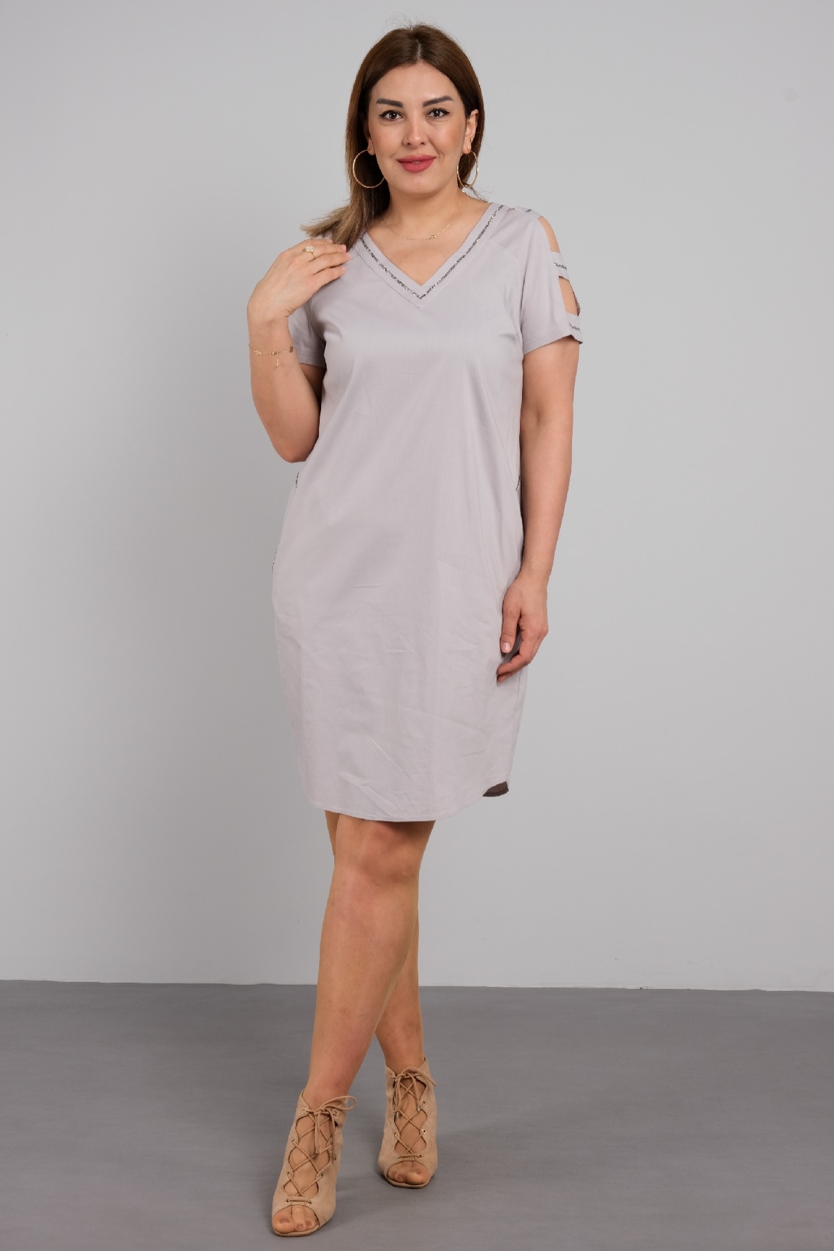 Casual Dresses-Beige