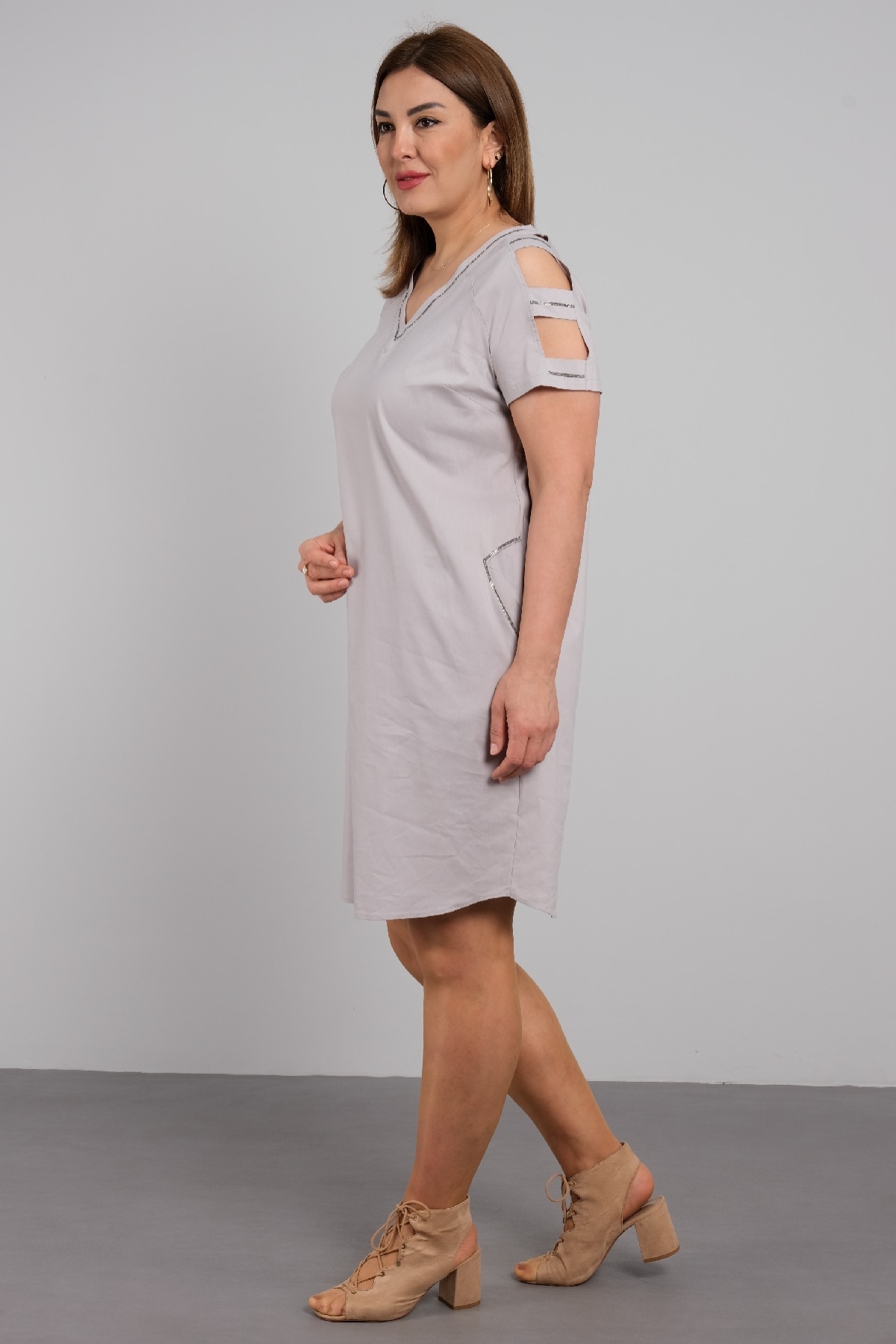 Casual Dresses-Beige