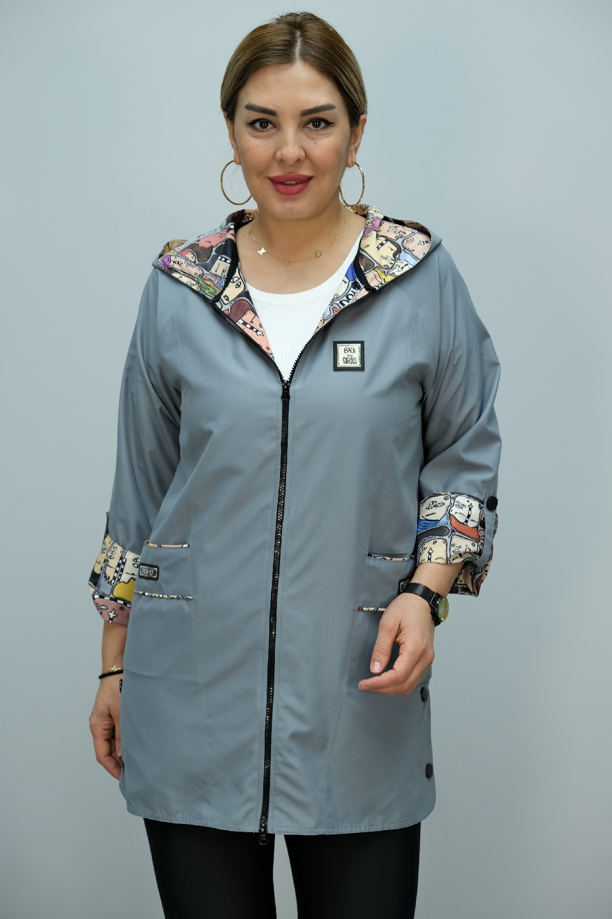 Trench Coats-Grey