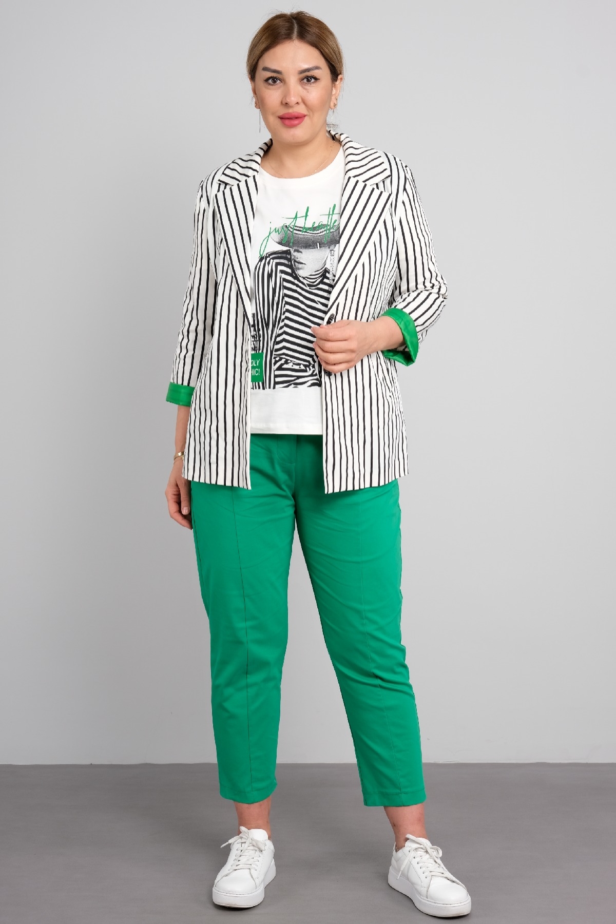 Women's 3 Piece Suits-Green