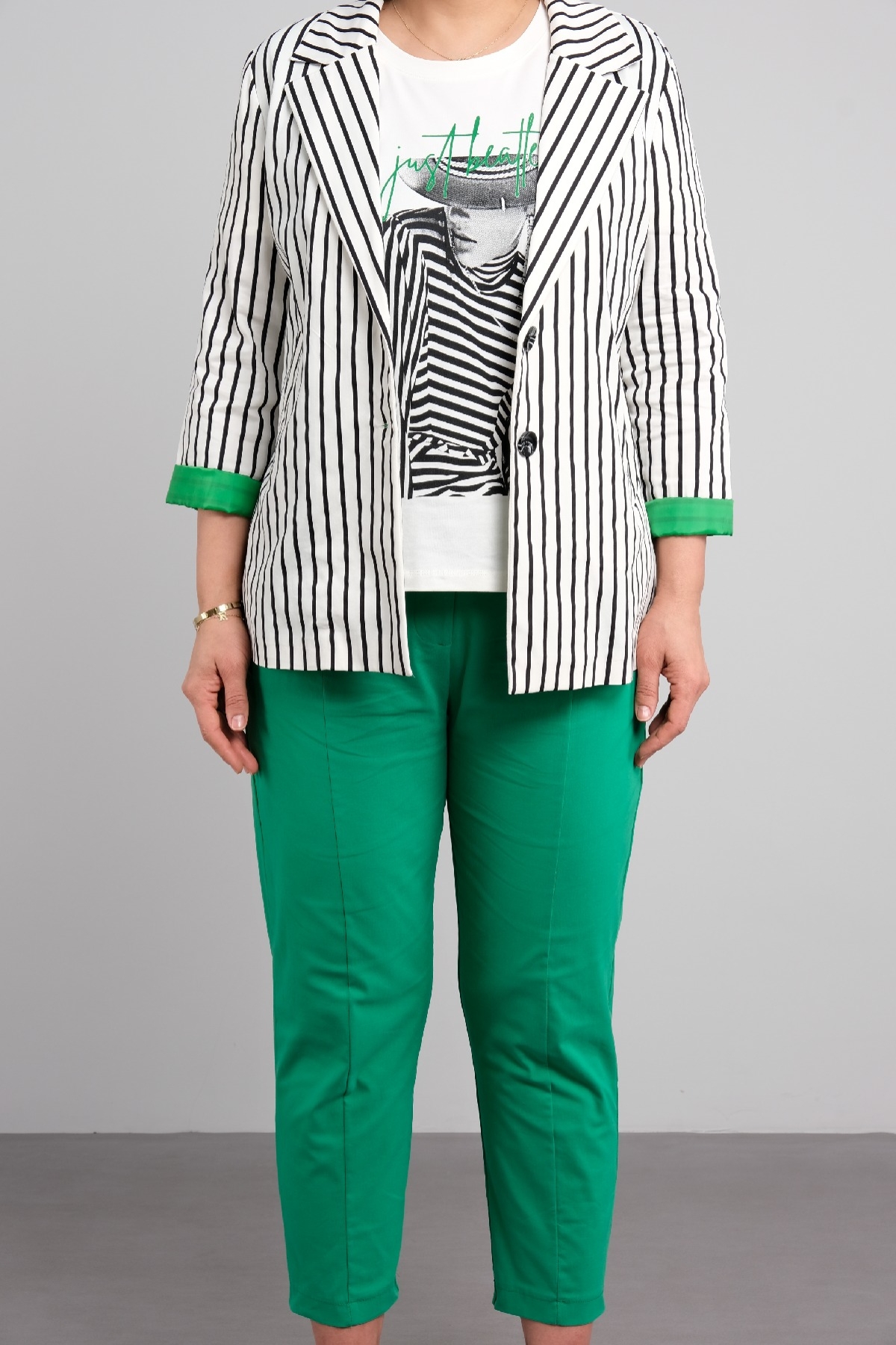 Women's 3 Piece Suits-Green