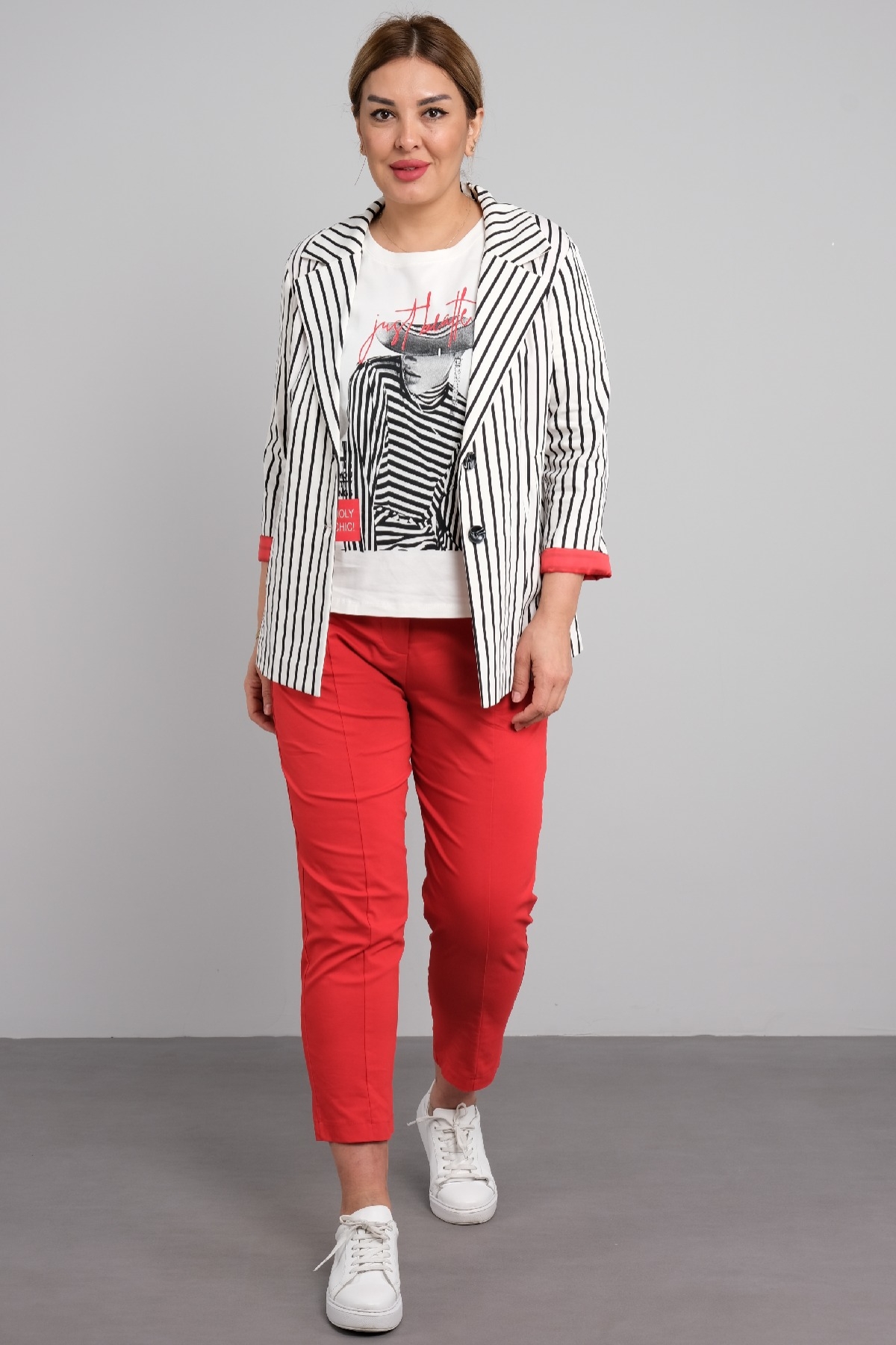 Women's 3 Piece Suits-Red