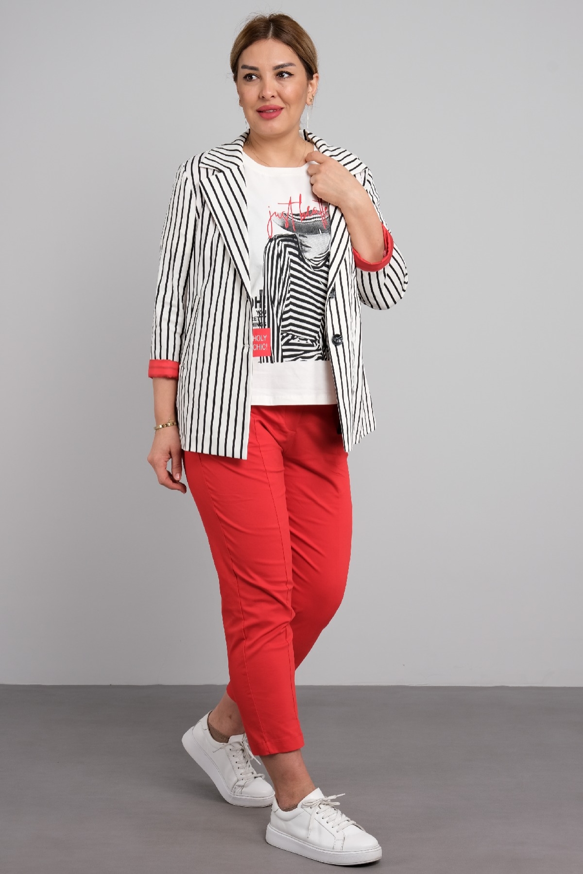 Women's 3 Piece Suits-Red