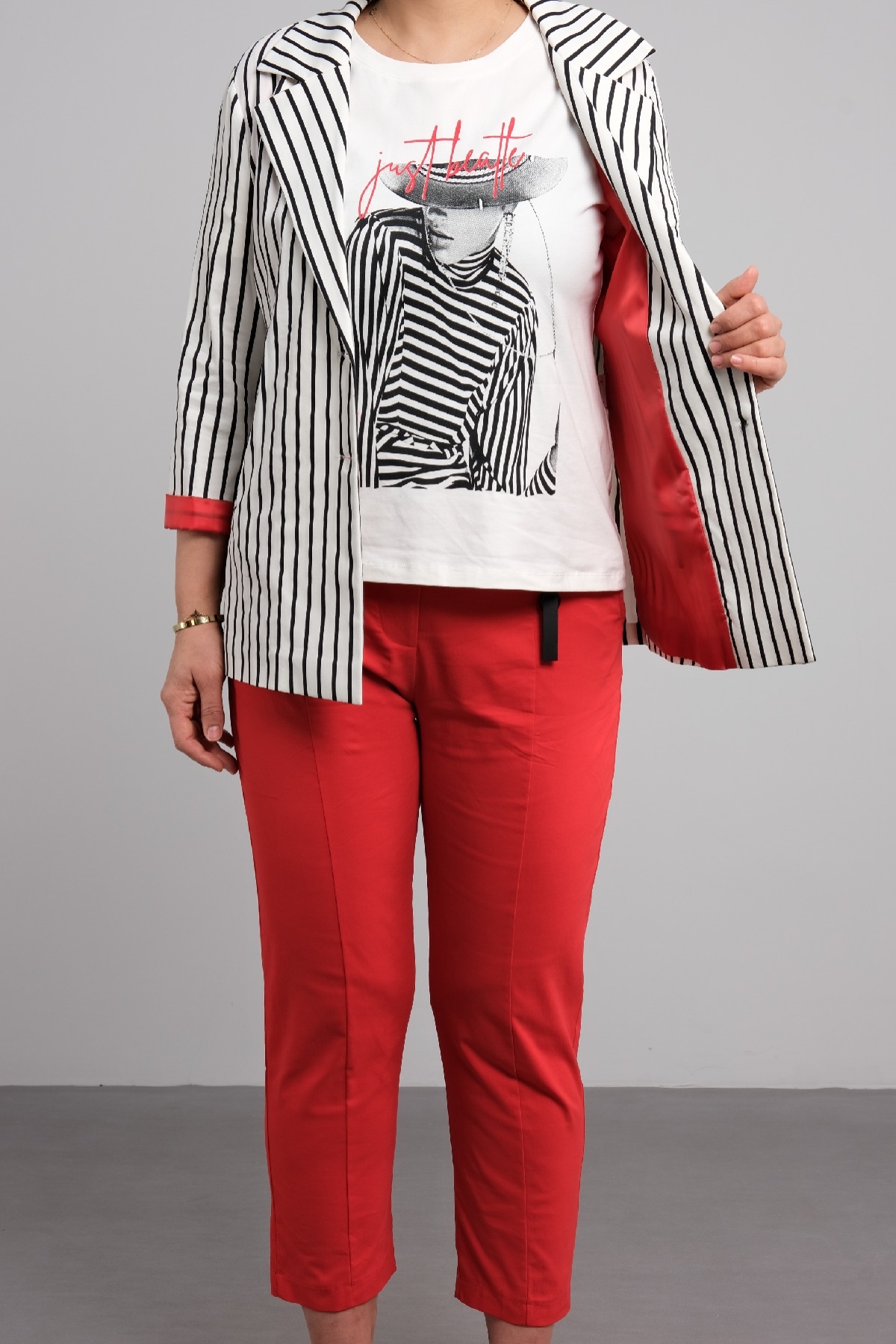 Women's 3 Piece Suits-Red