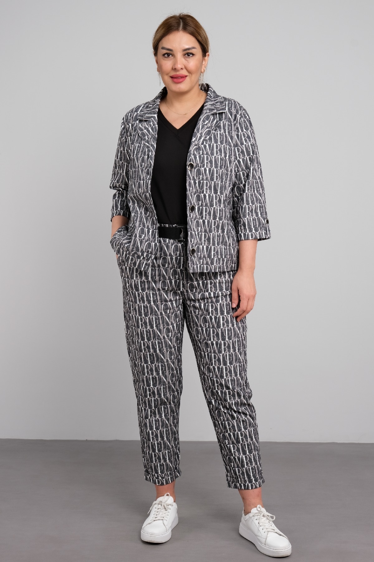 Women's 3 Piece Suits-Black