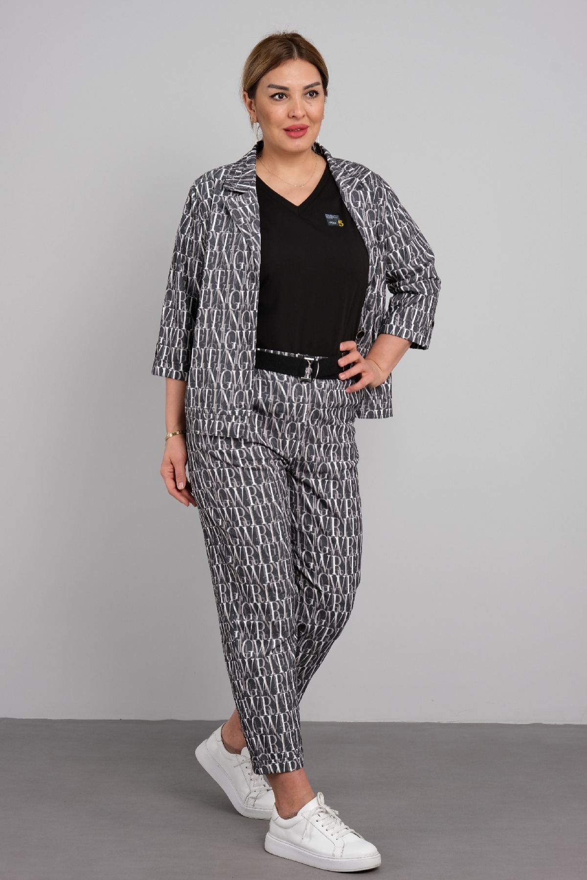 Women's 3 Piece Suits-Black