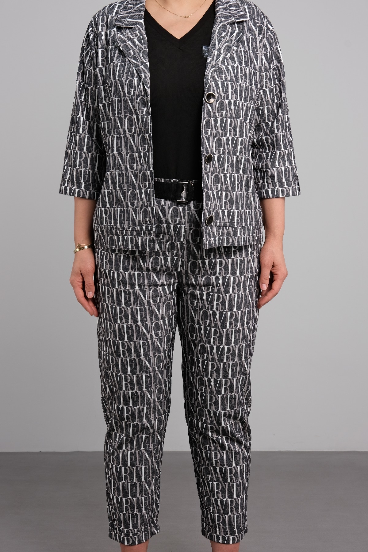 Women's 3 Piece Suits-Black