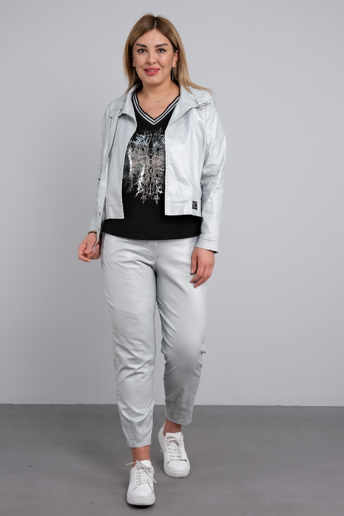 Women's 3 Piece Suits-Grey