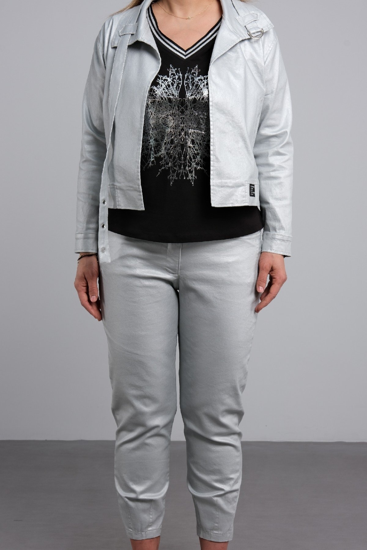 Women's 3 Piece Suits-Grey