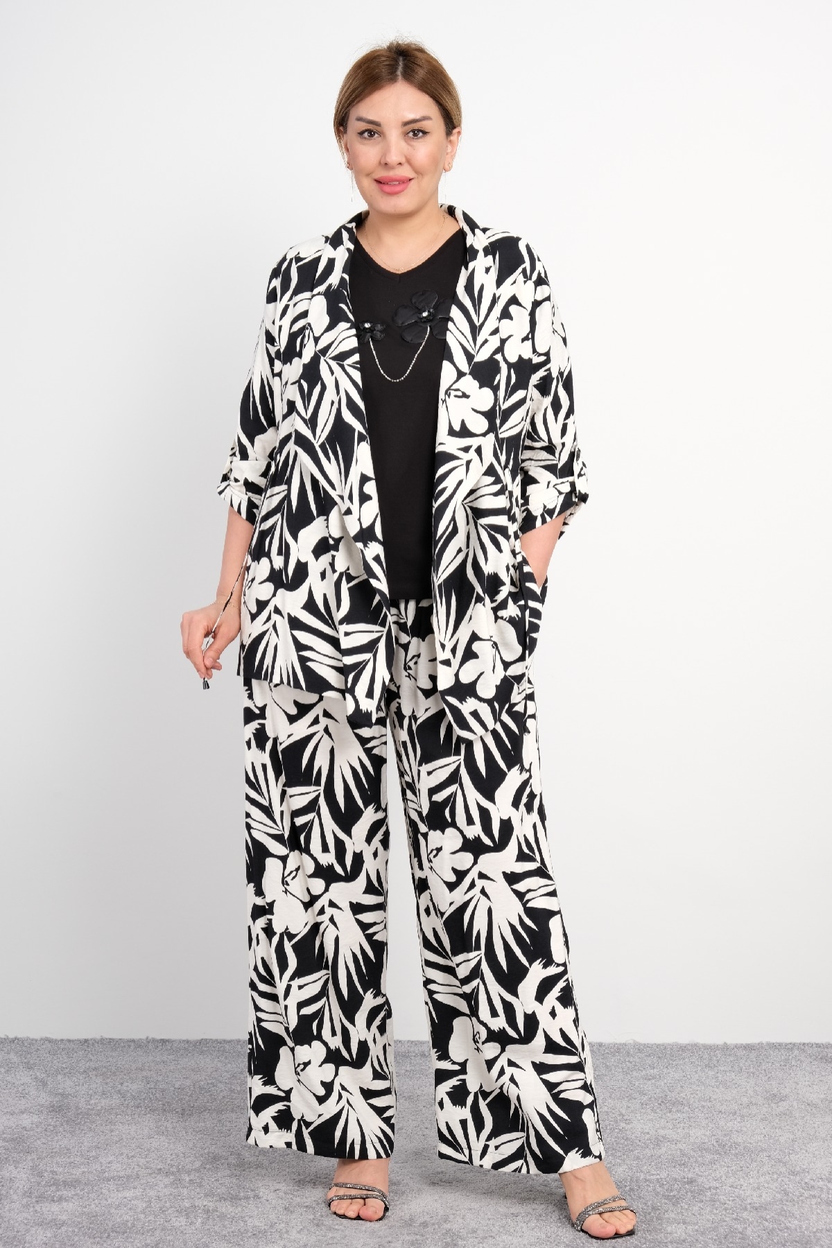 Women's 3 Piece Suits-Black
