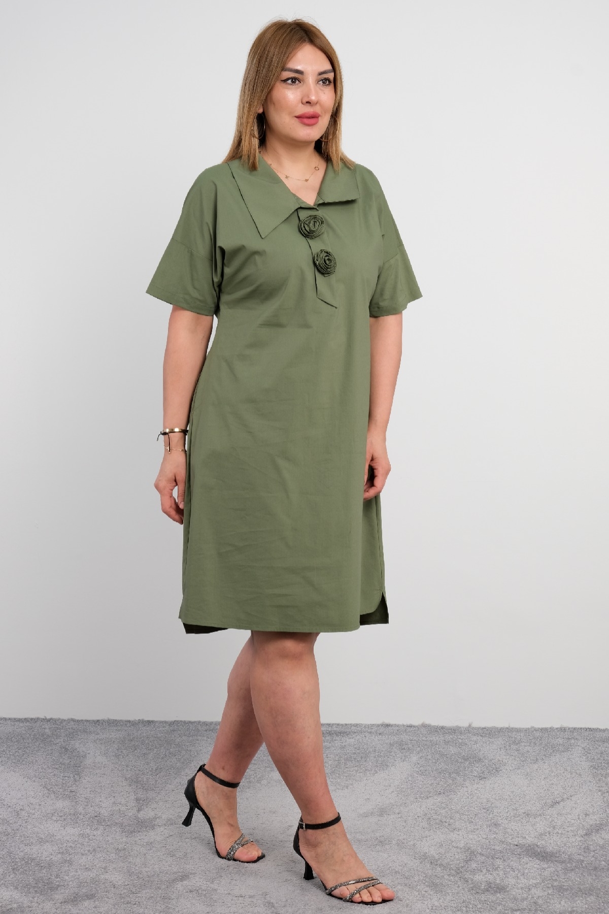 Casual Dresses-Khaki
