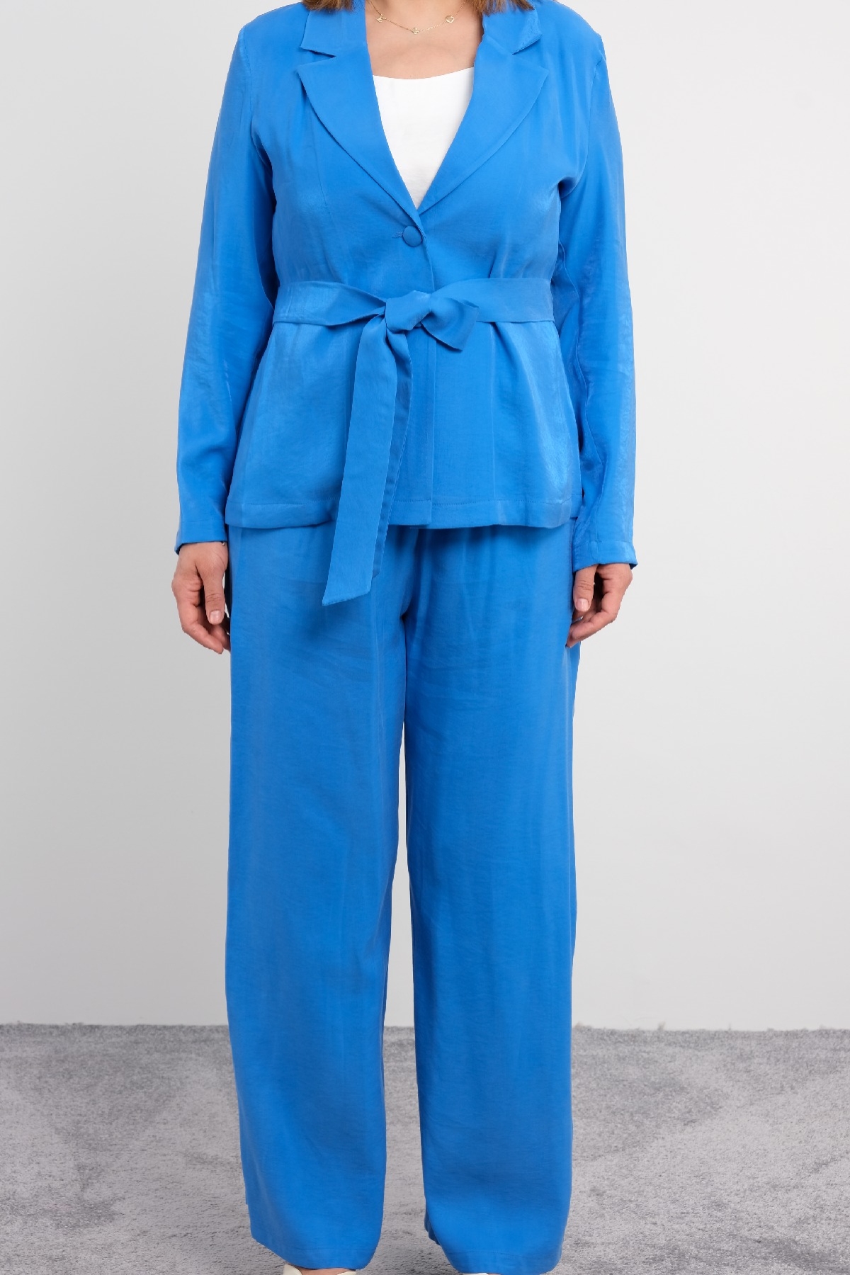 Women's 3 Piece Suits-Bright Blue