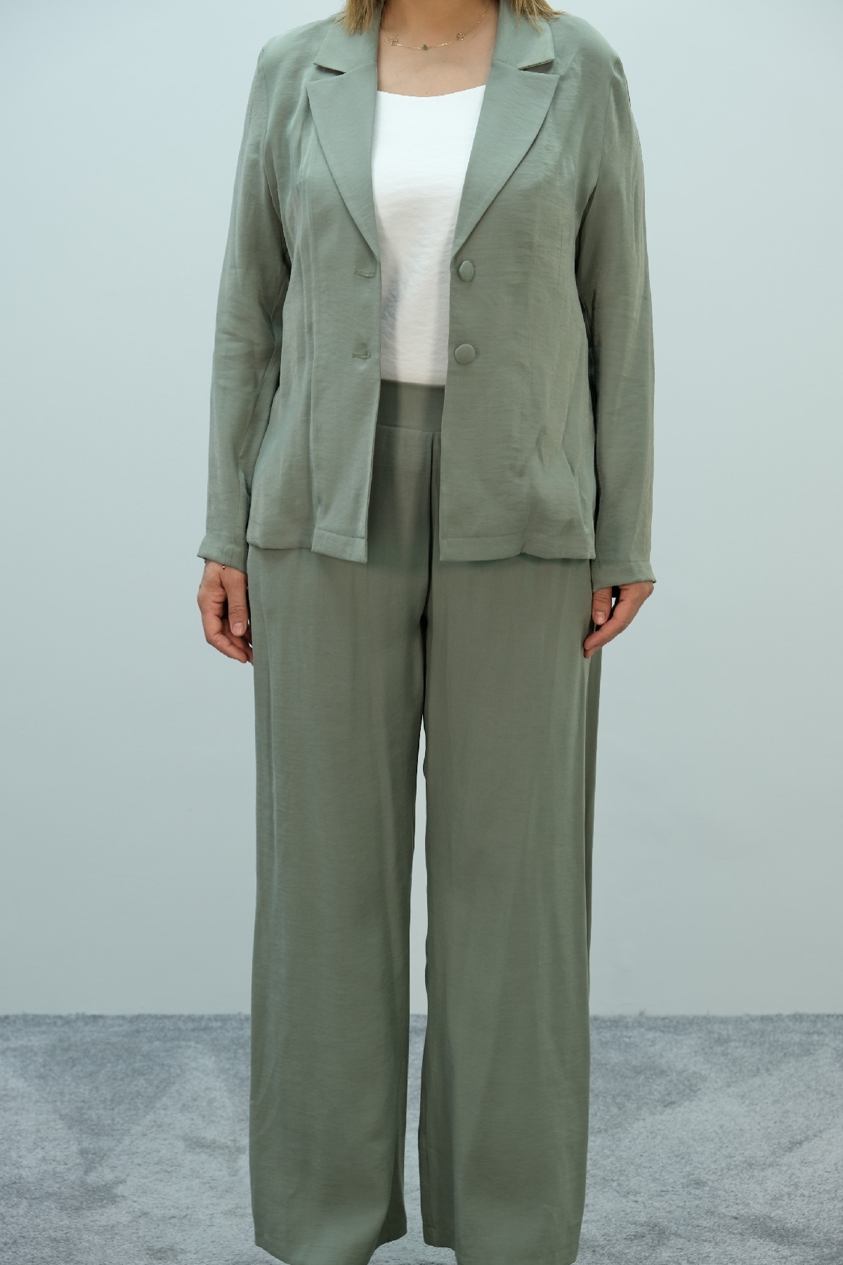 Women's 3 Piece Suits-Light green