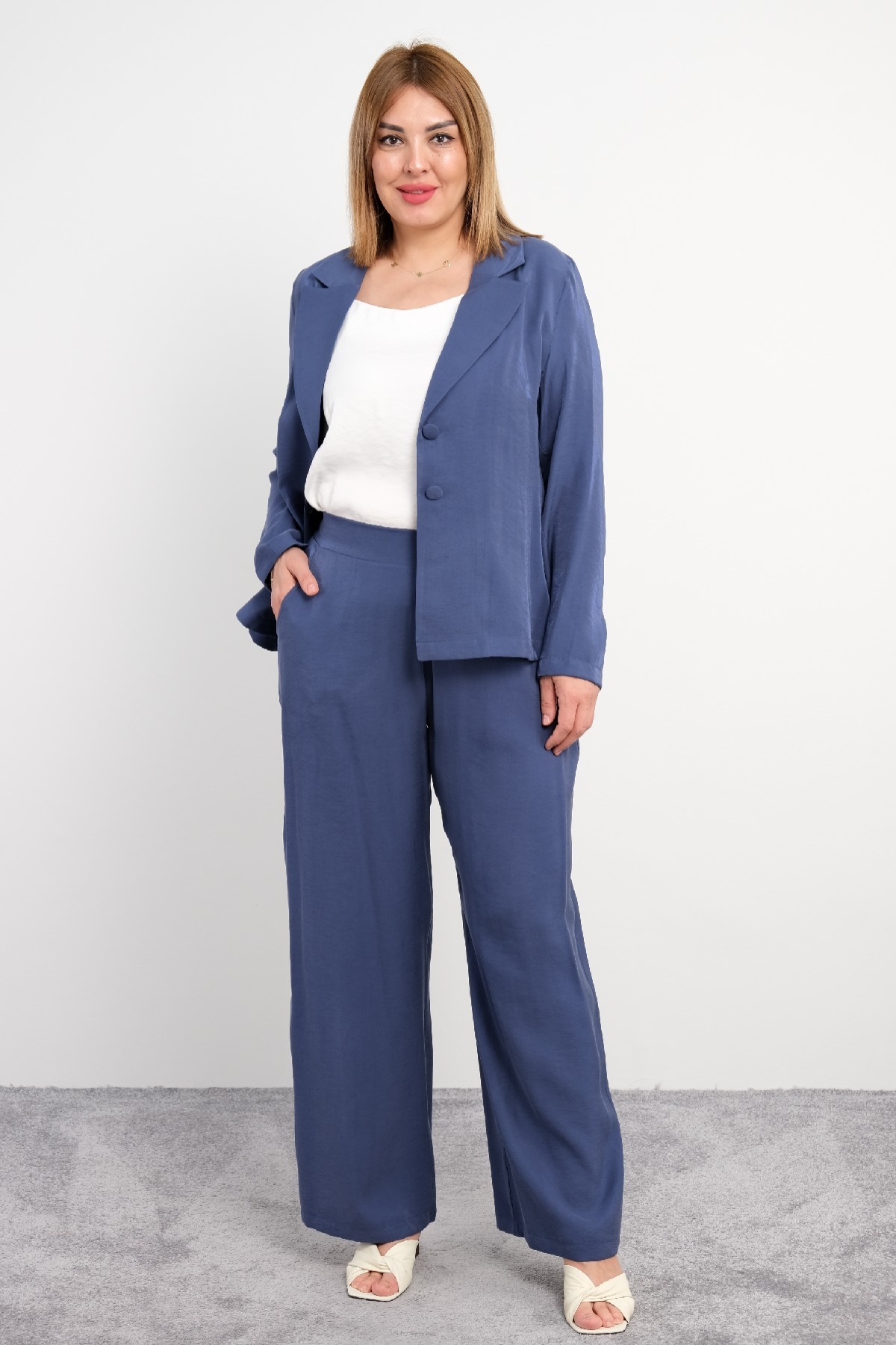 Women's 3 Piece Suits-Indigo