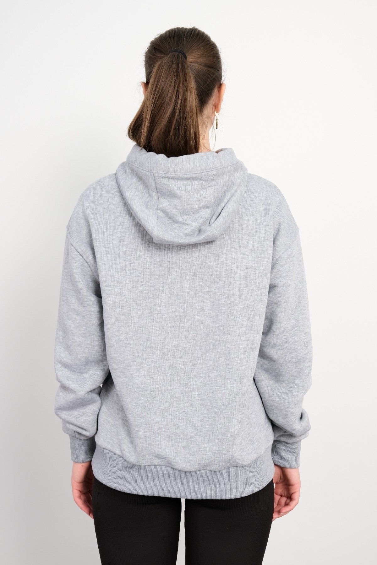 Свитшот с капюшоном-Серый