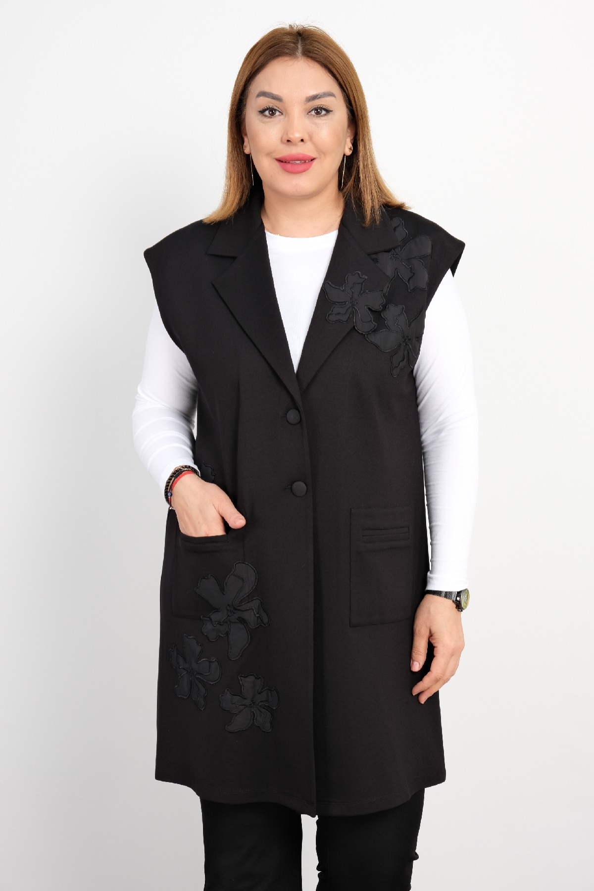 Plus Size Vest-Black