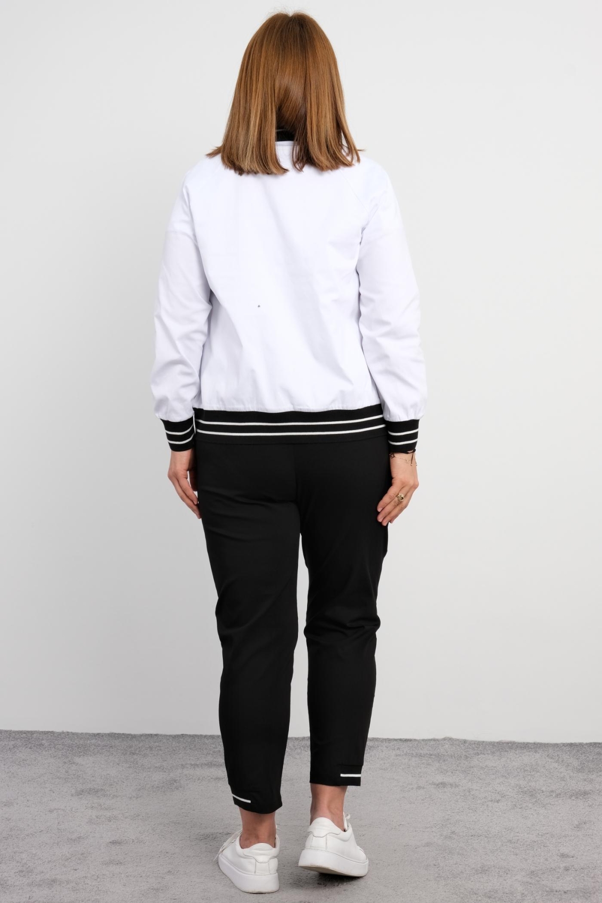 Plus Size Womens Three-Piece Sports Set-Black