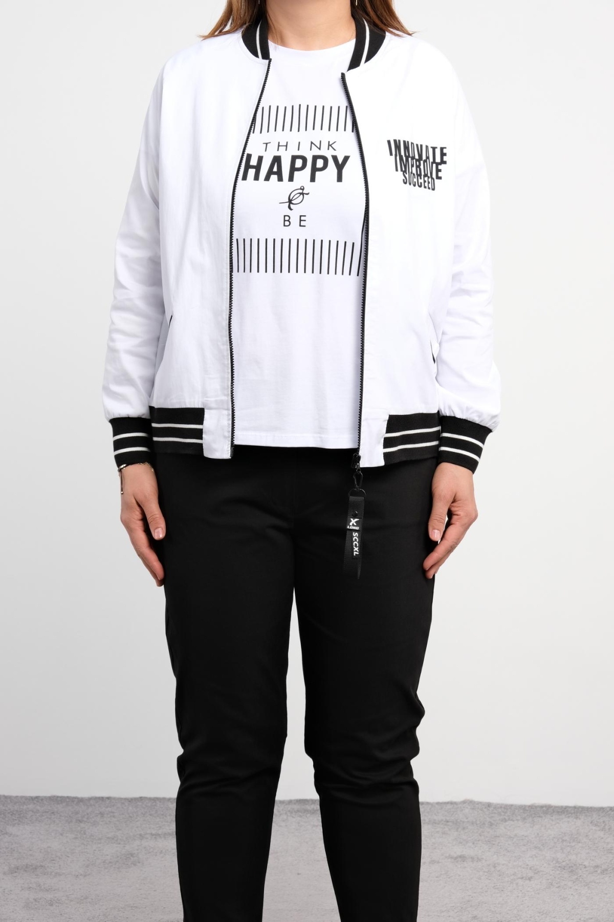 Super Plus Size Three-Piece Sports Set-Black
