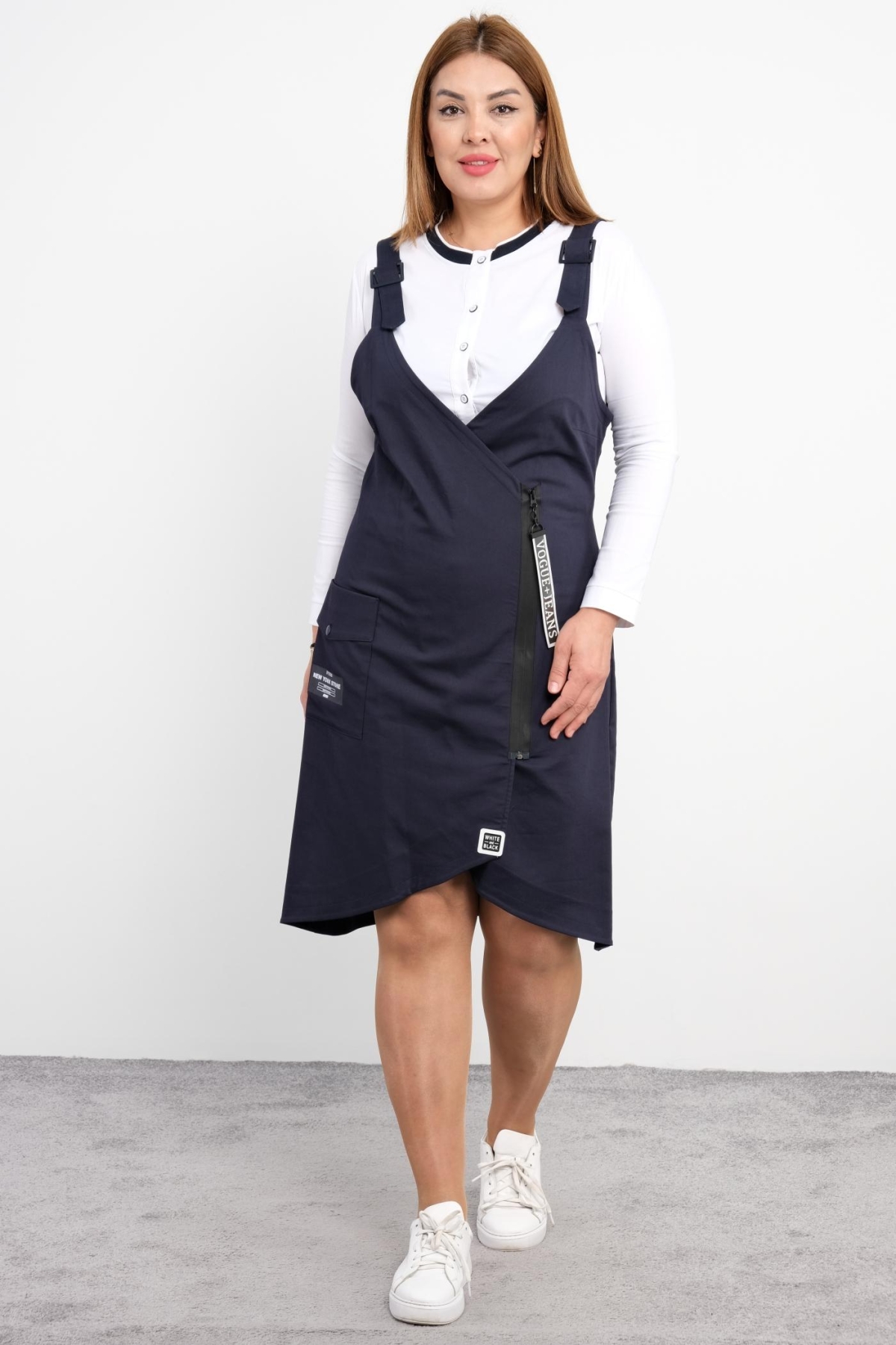 Plus Size Sports Dress-Dark Blue