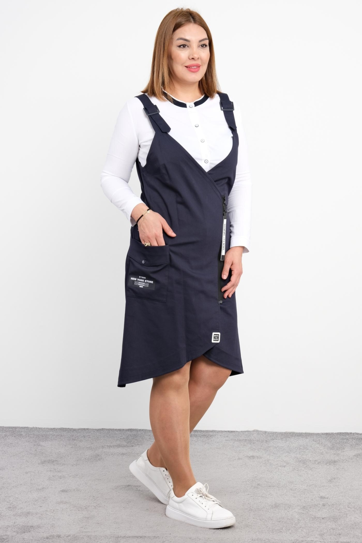 Plus Size Sports Dress-Dark Blue