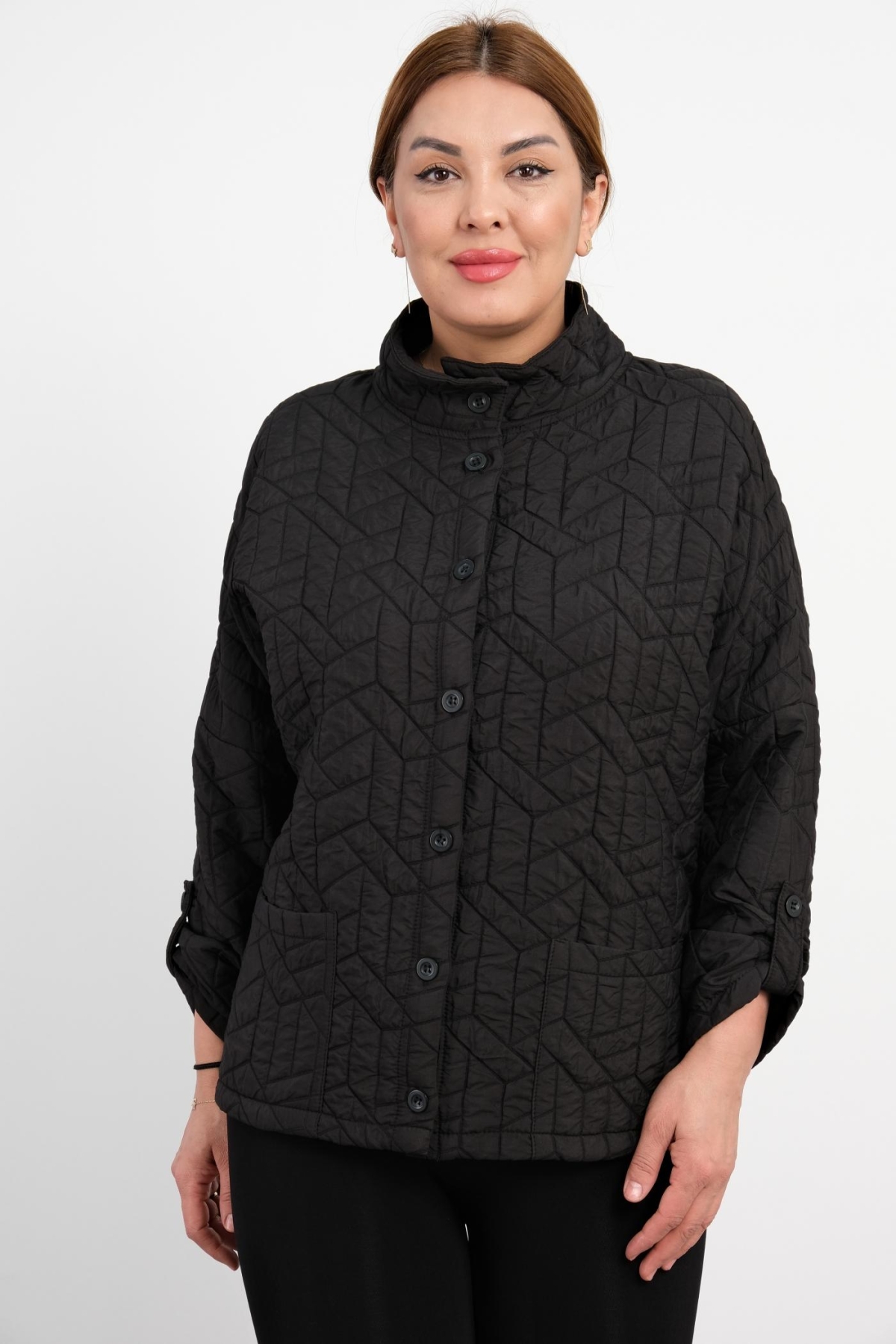 Super Plus Size Short Sport Jacket-Black