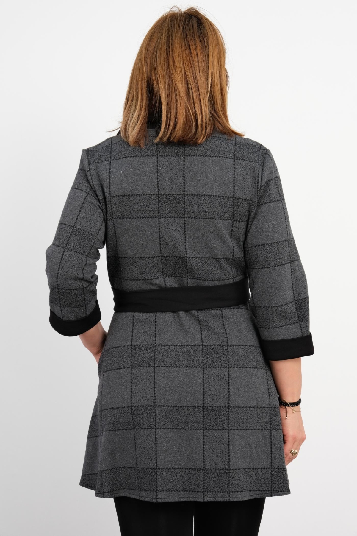 Plus Size Overcoat-Black